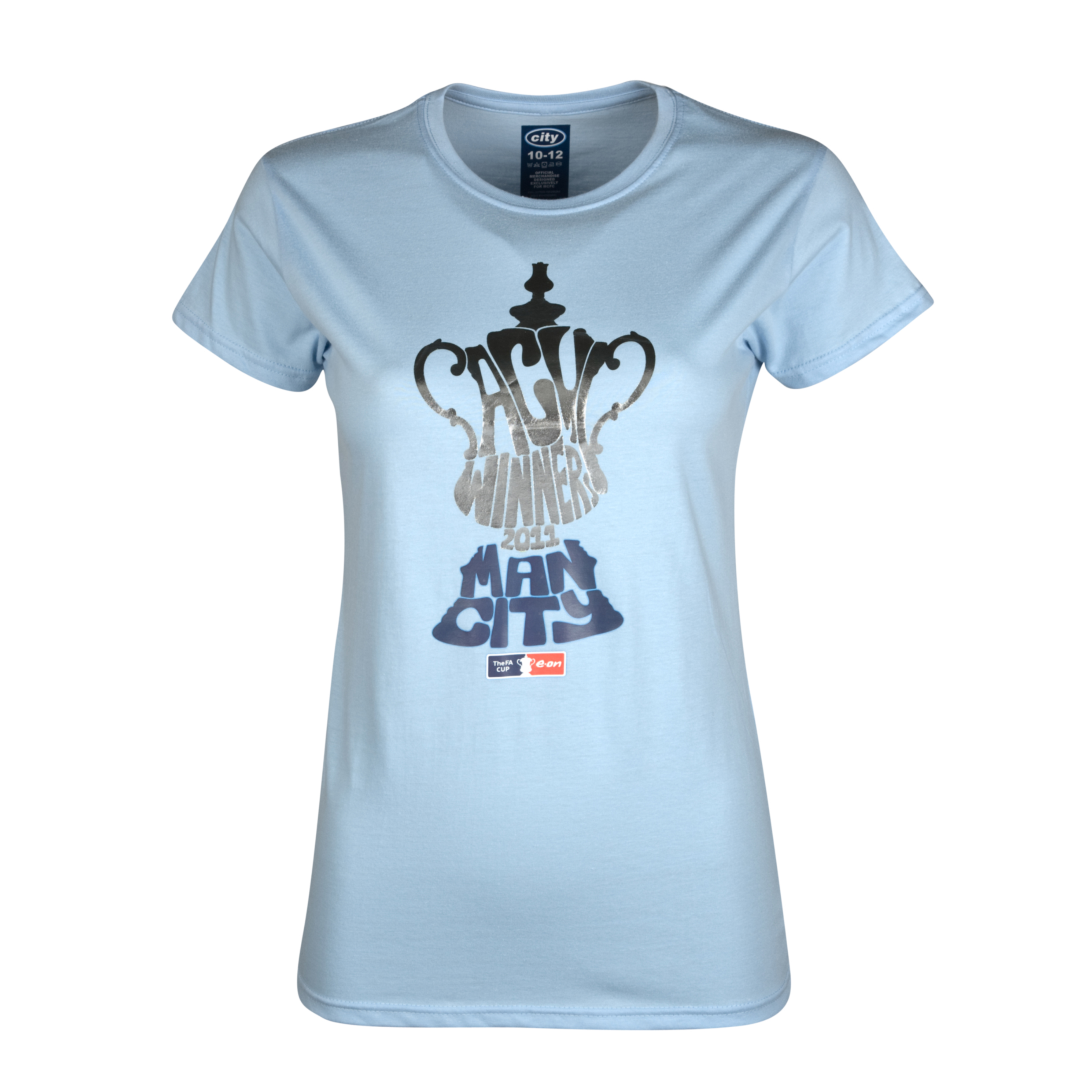 Manchester City The FA Cup Winners T-Shirt - Sky - Womens