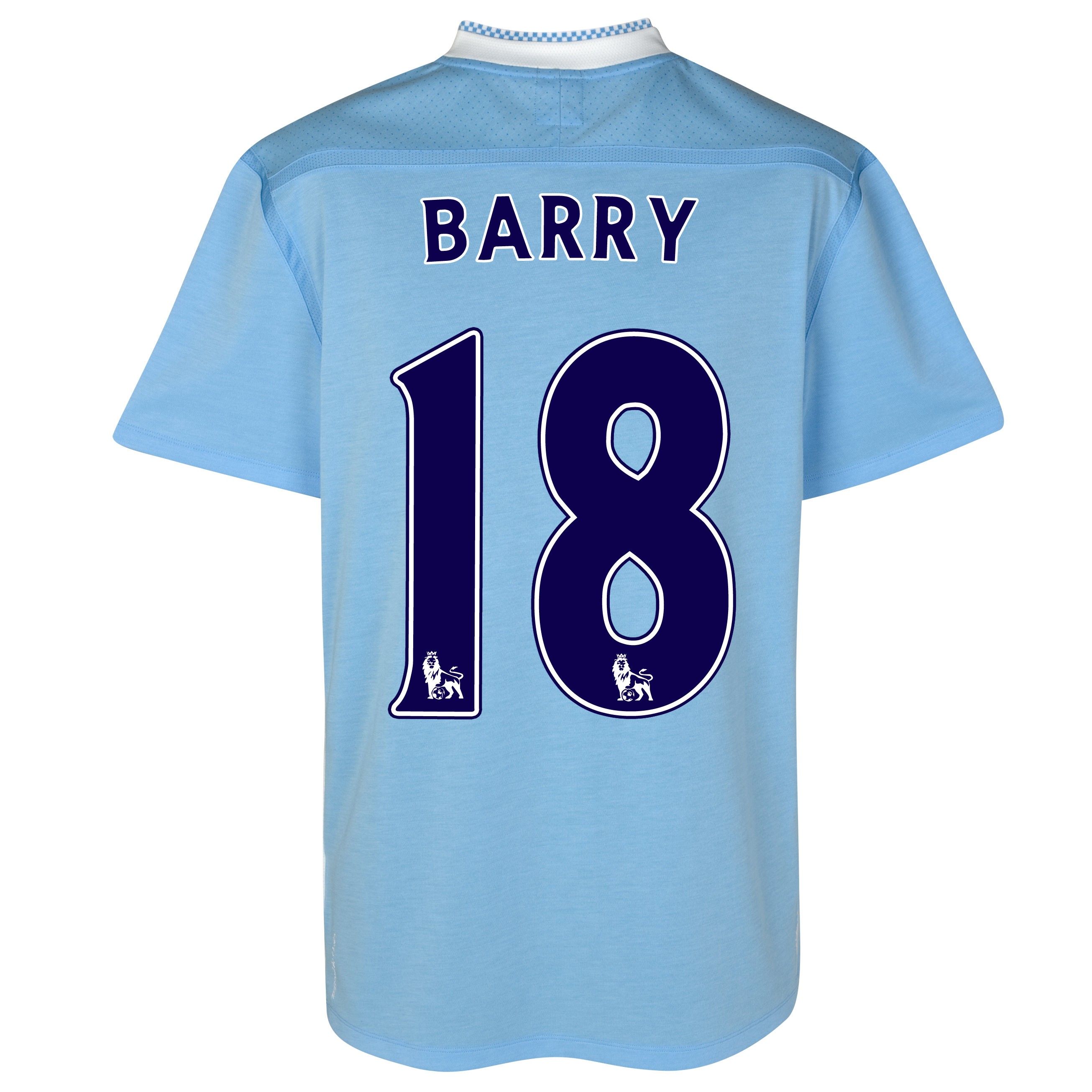 Manchester City Home Shirt 2011/12 with Barry 18 printing