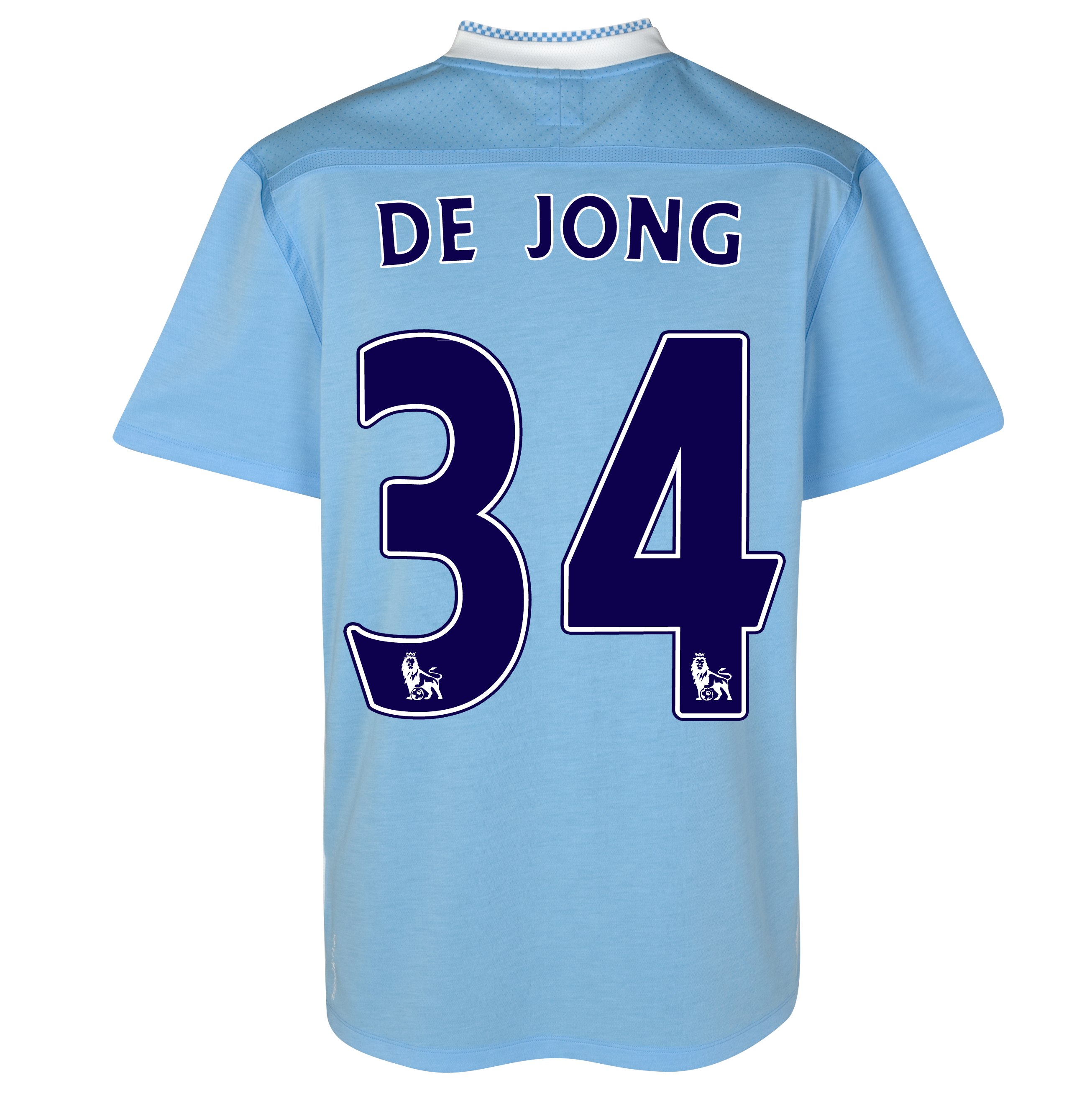 Manchester City Home Shirt 2011/12 with De Jong 34 printing