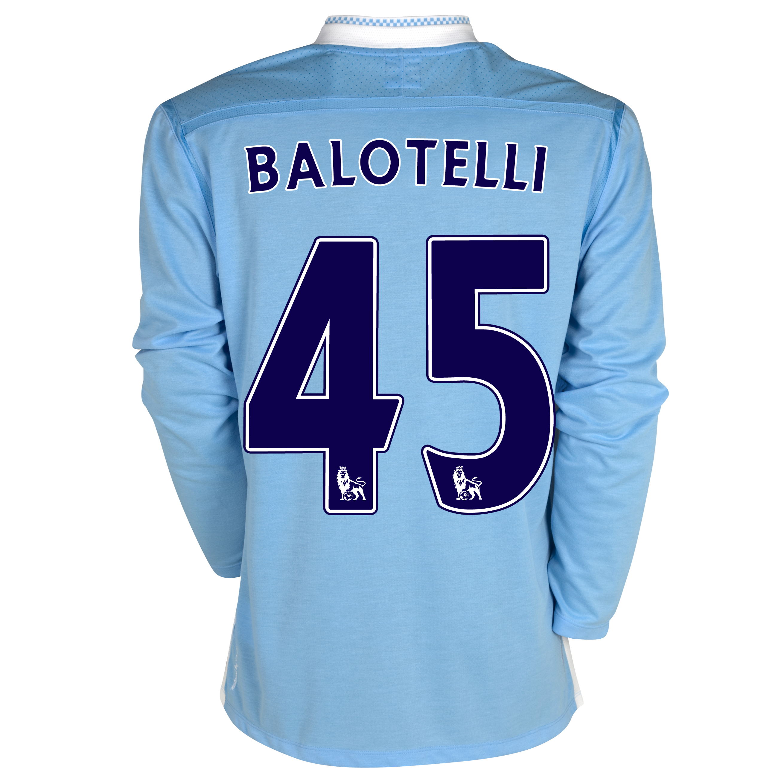 Manchester City Home Shirt 2011/12 - Long Sleeved with Balotelli 45 printing