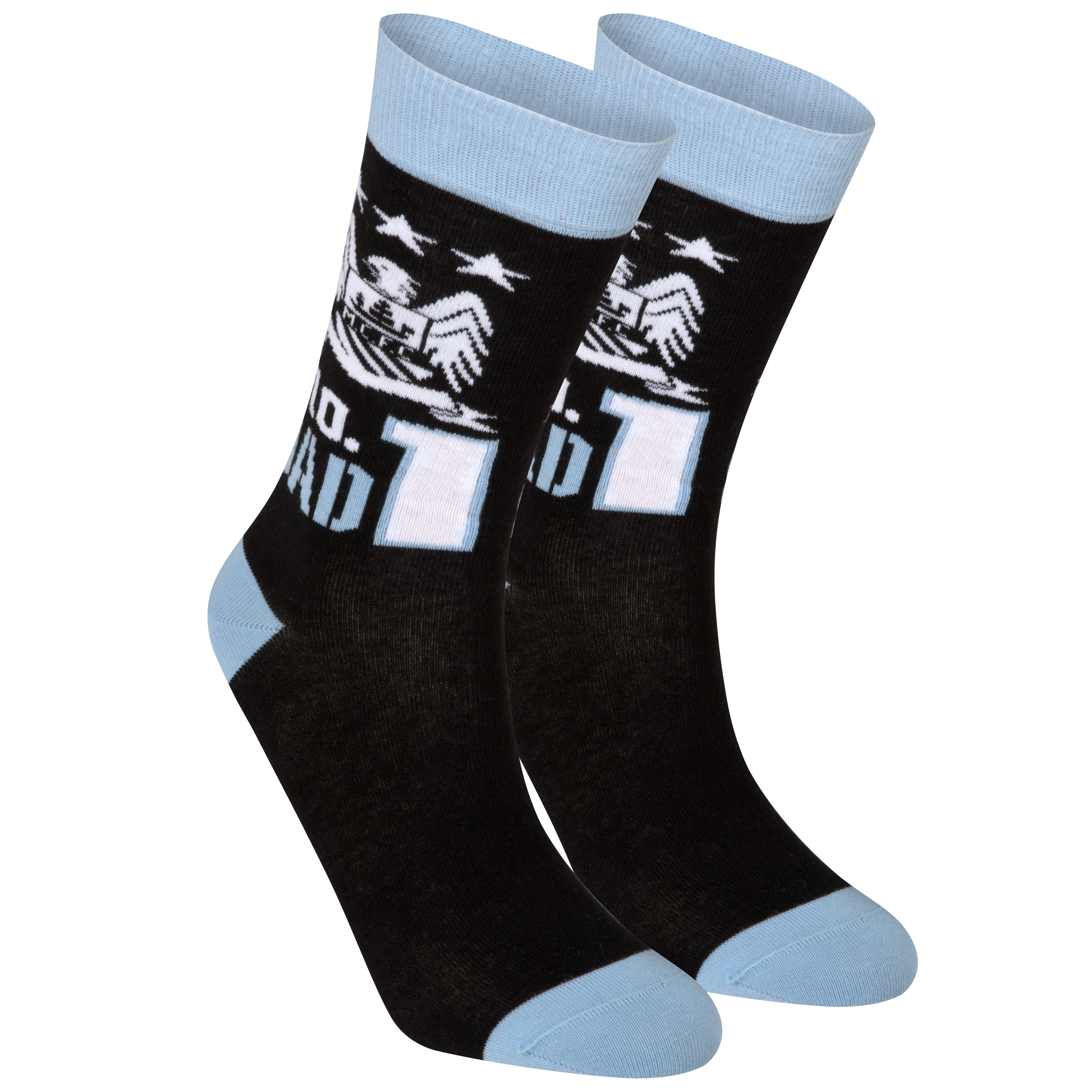 Manchester City Number 1 Dad Socks - Black/Sky Blue
