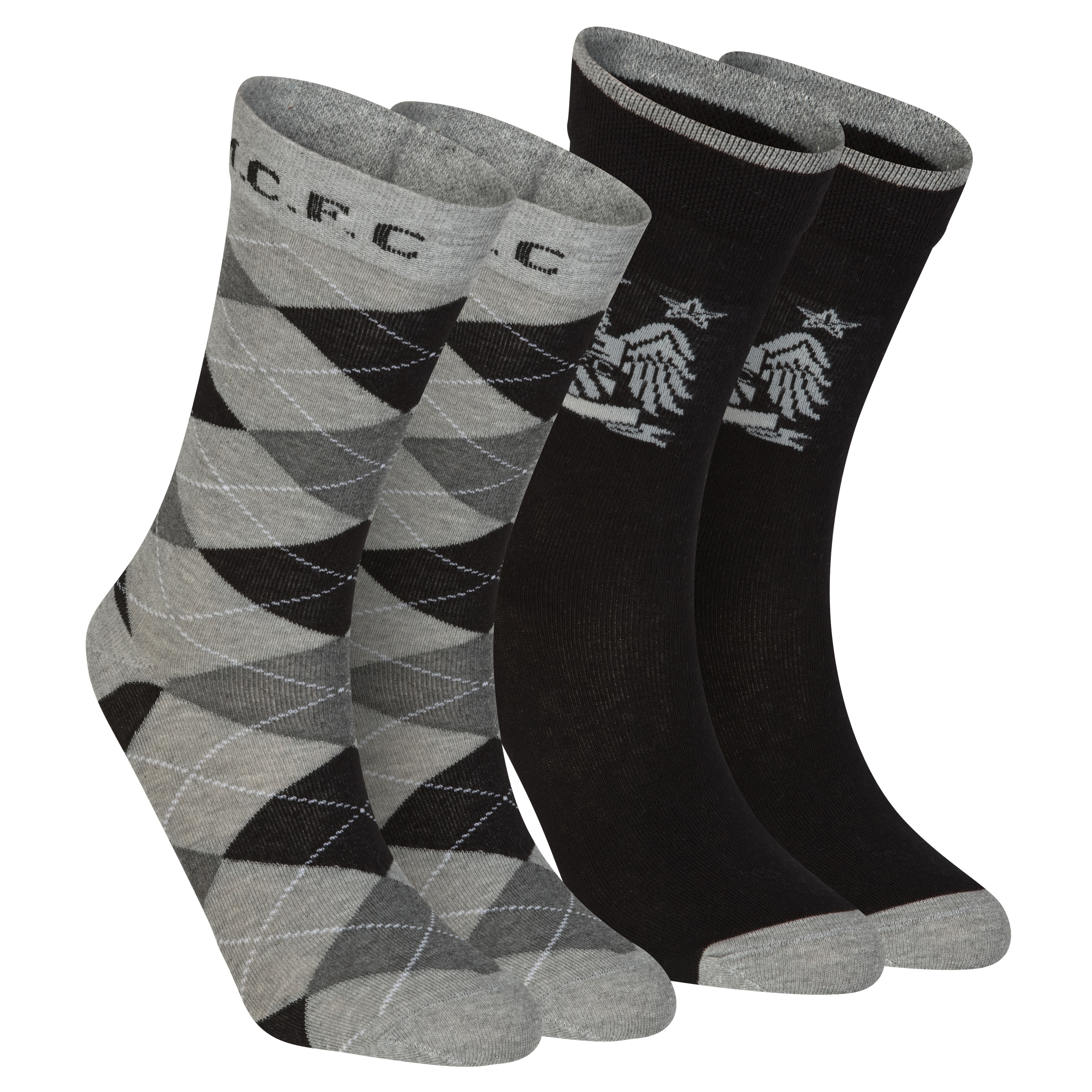 Manchester City Pack of 2 Dress Socks - Black/Grey - Boys