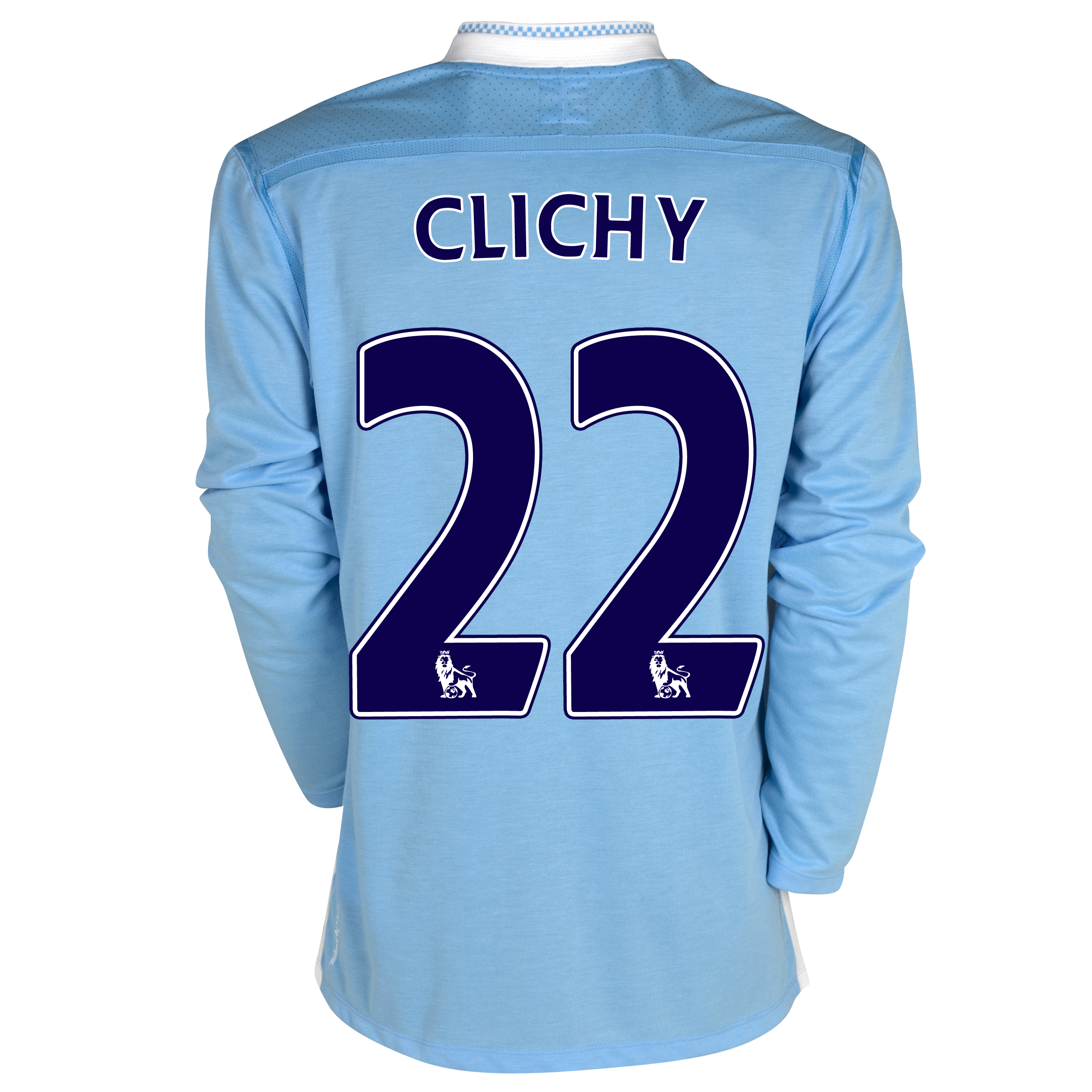 Manchester City Home Shirt 2011/12 - Long Sleeved with Clichy 22 printing