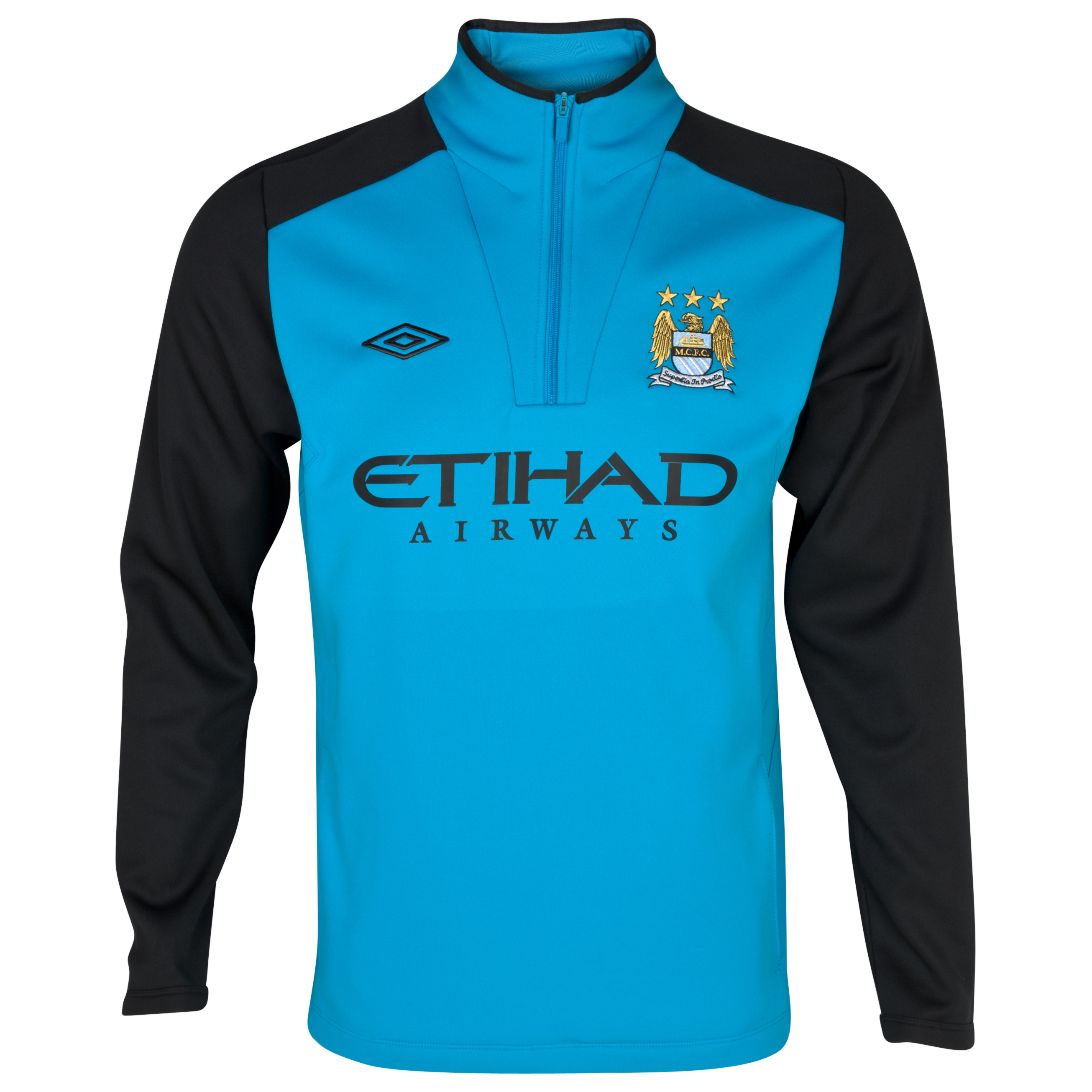 Manchester City Training 1-2 Zip Fleece - Vivid Blue-Black