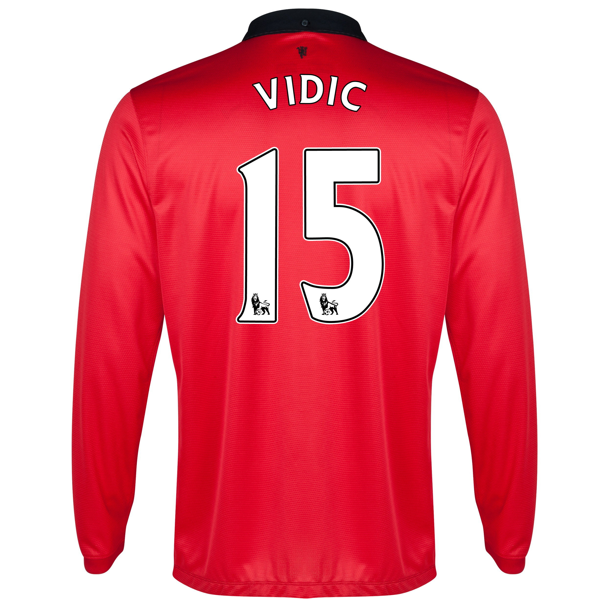Manchester United Home Shirt 2013/14 - Long Sleeved - Kids with Vidic 15 printing