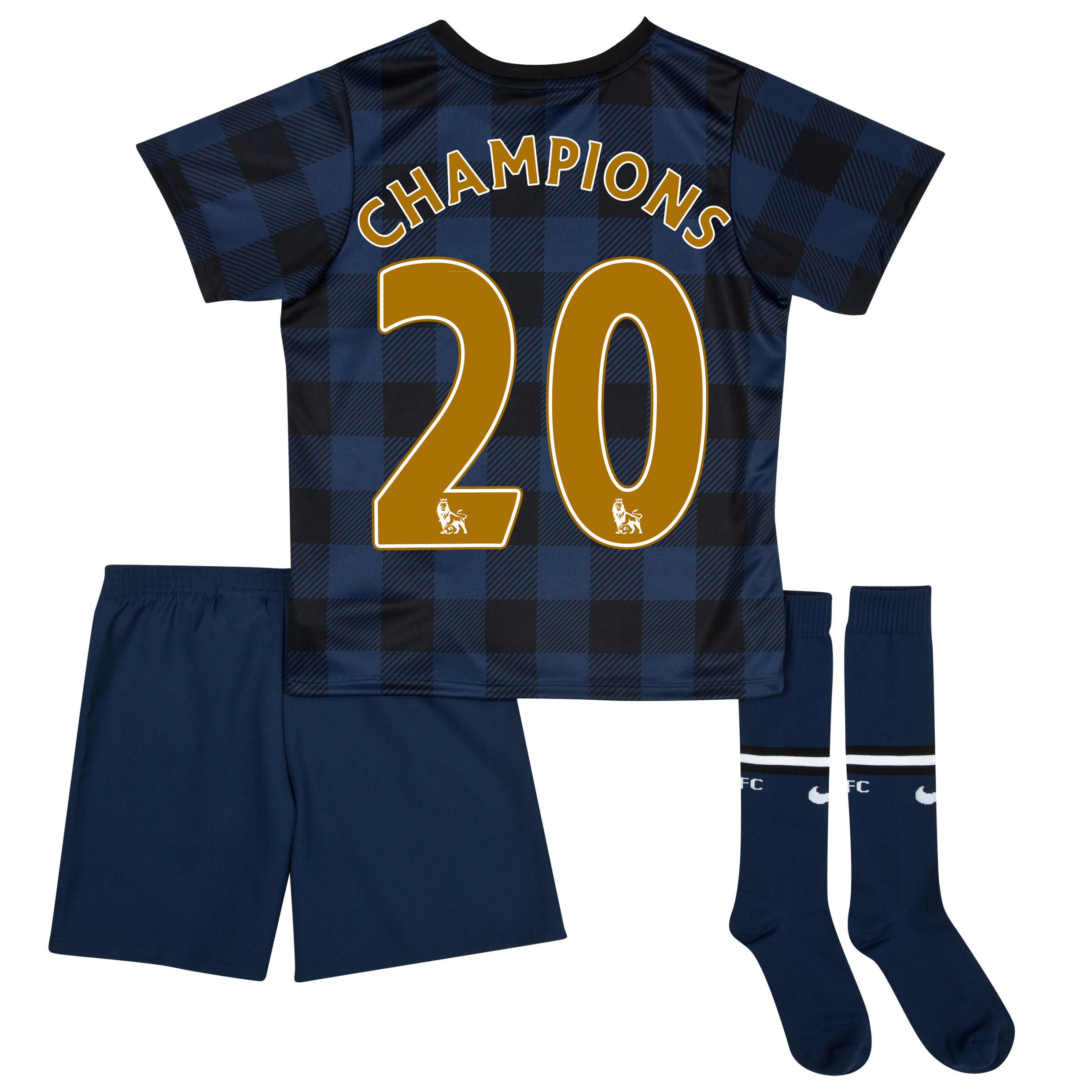 Manchester United Away Kit 2013/14 - Little Boys with Champions 20 printing