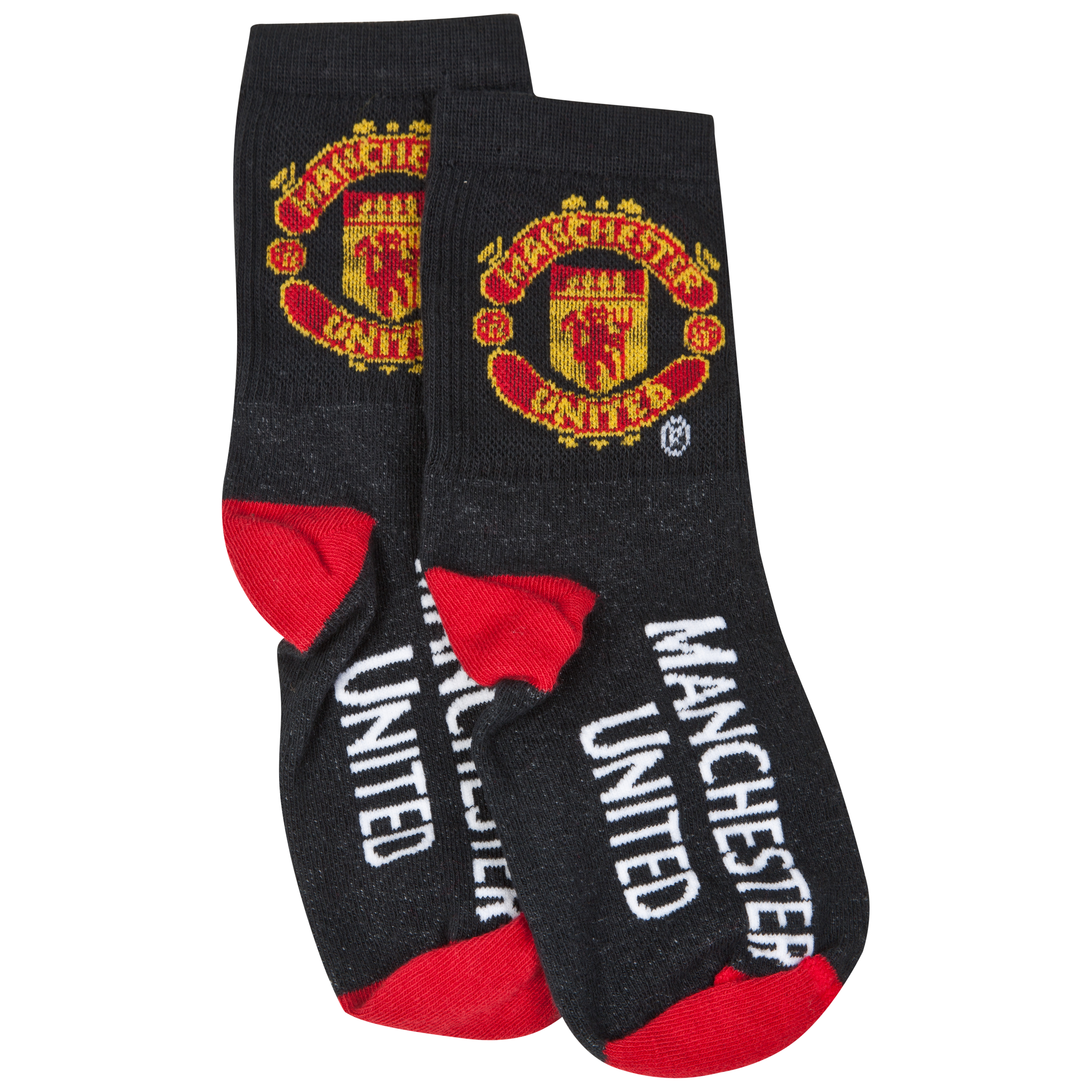 Manchester United Crest Sports Socks - Black - Boys