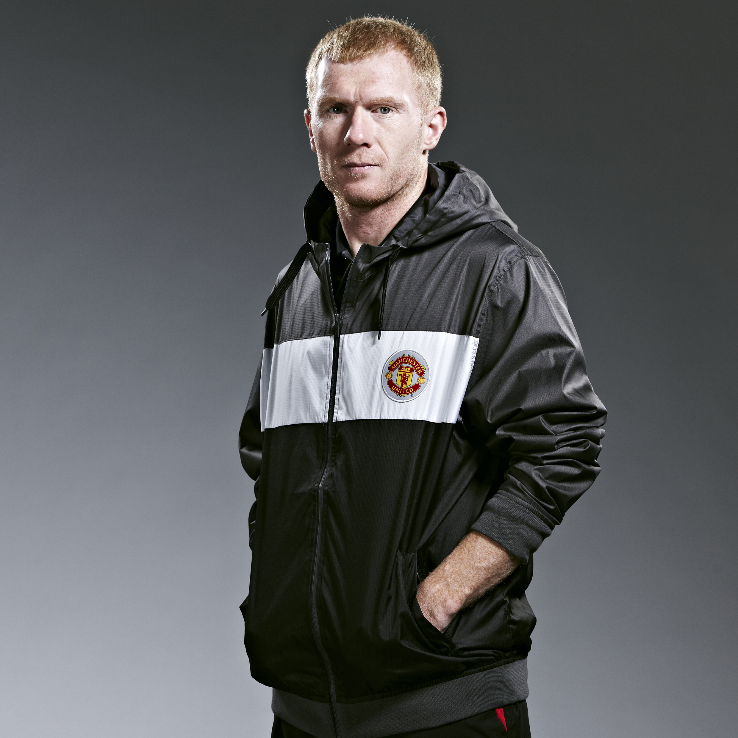 Manchester United Classic Paneled Shower Jacket - Carbon - Mens