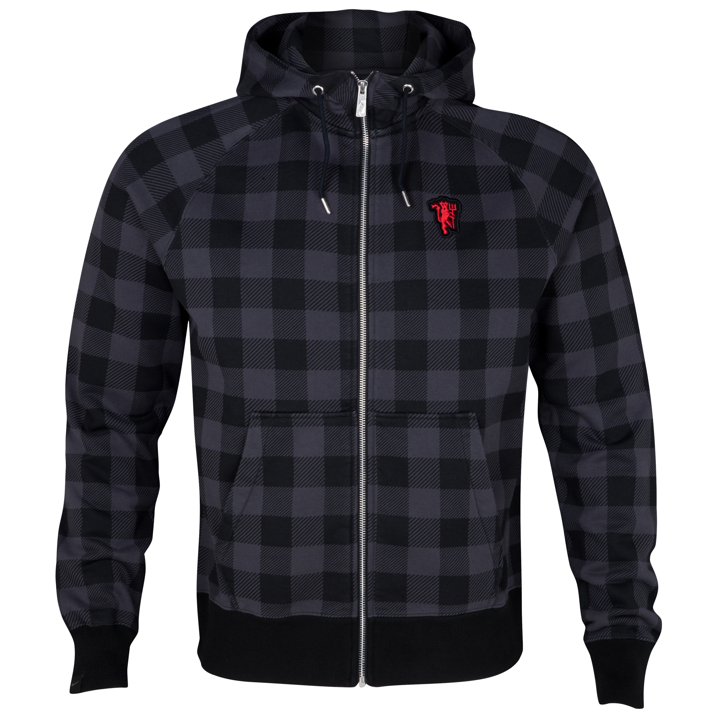 Manchester United Authentic AW77 Full Zip Hoodie - Anthracite/Black