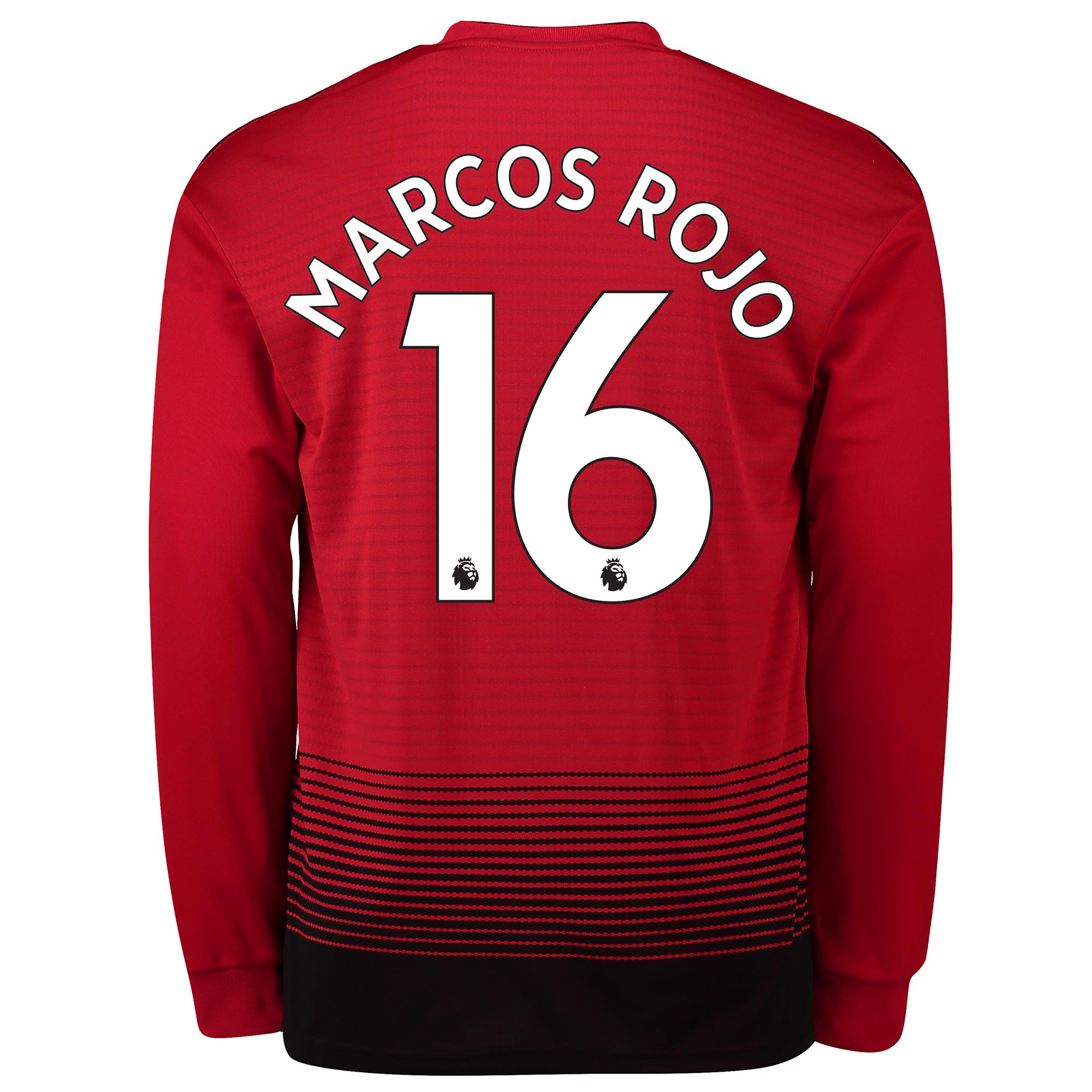 Manchester United Home Shirt 2018-19 - Long Sleeve with Marcos Rojo 16 printing