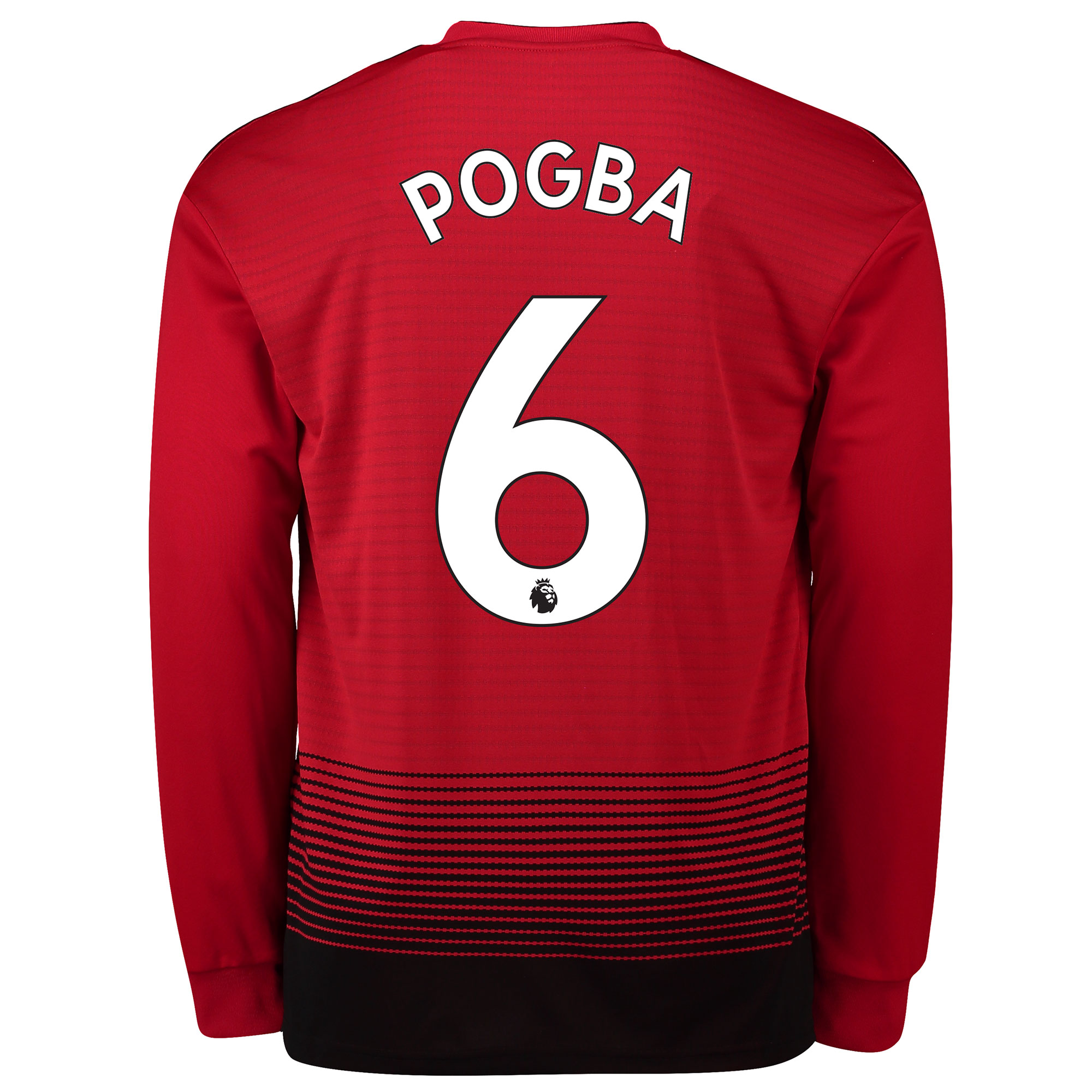 Manchester United Home Shirt 2018-19 - Long Sleeve with Pogba 6 printing