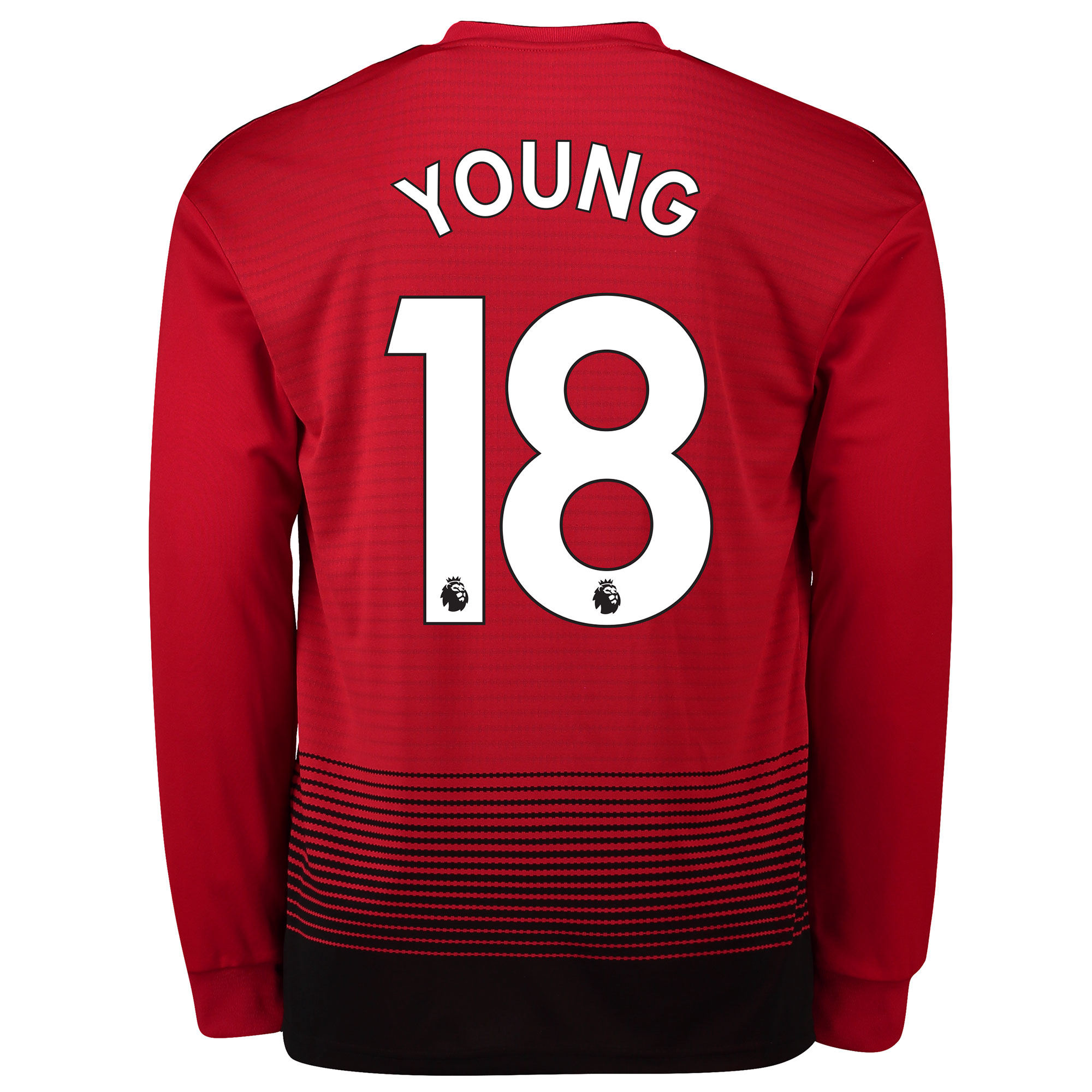 Manchester United Home Shirt 2018-19 - Long Sleeve with Young 18 printing