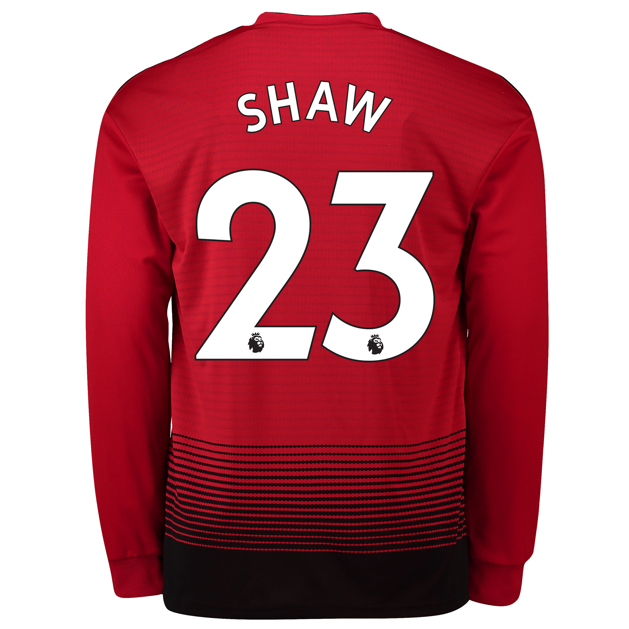 Manchester United Home Shirt 2018-19 - Long Sleeve with Shaw 23 printing