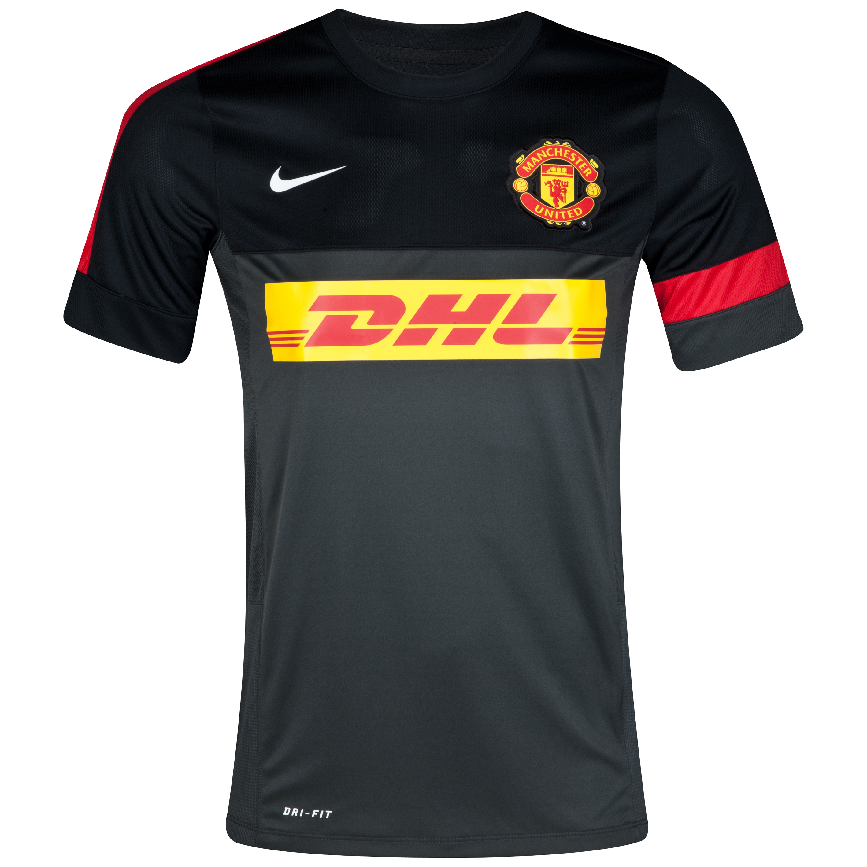 Manchester United Short Sleeve Training Top 1 - Anthracite/Black/Diablo Red/White - Youths