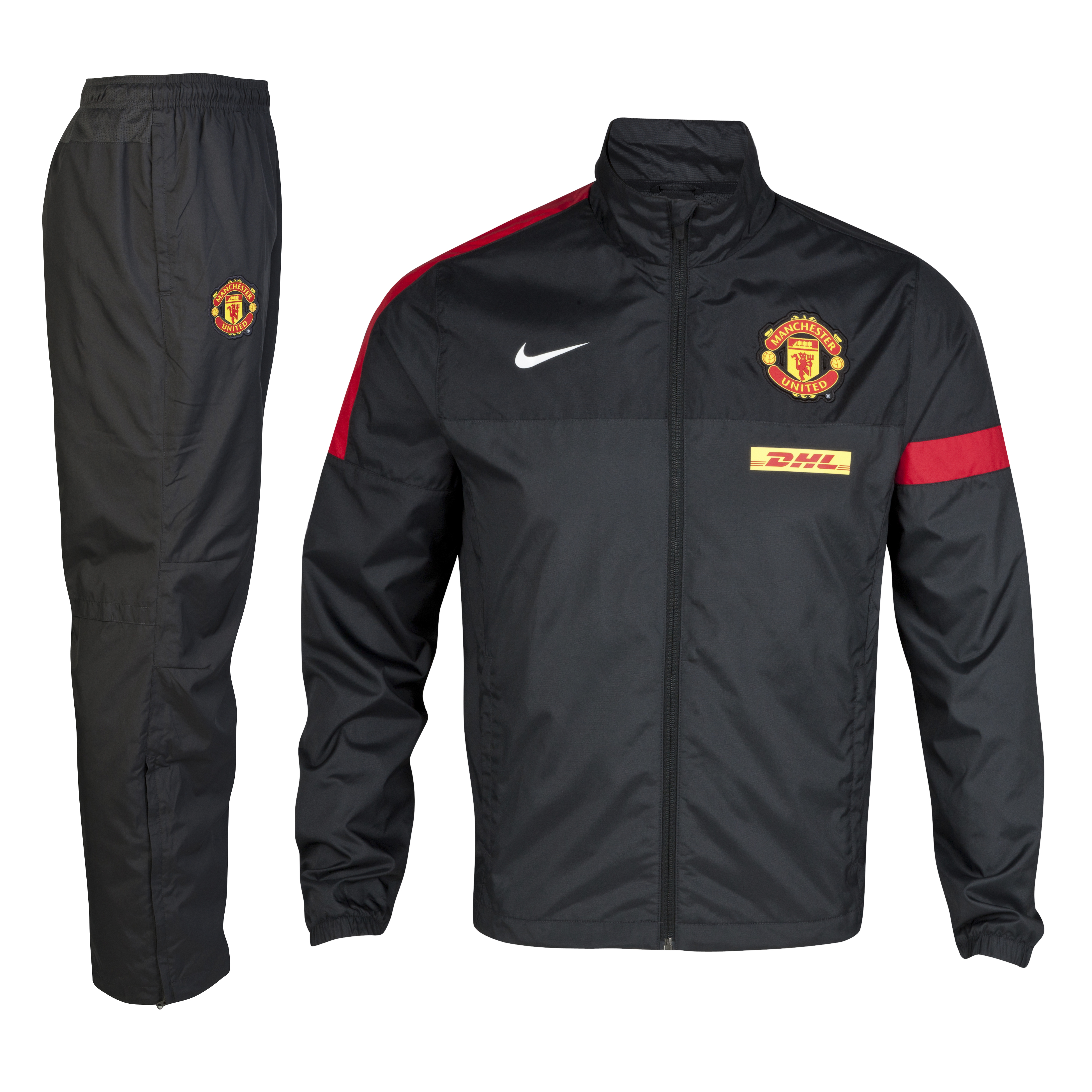 Manchester United Sideline Warm-up Woven Tracksuit - Anthracite/Black/Diablo Red/White - Youths