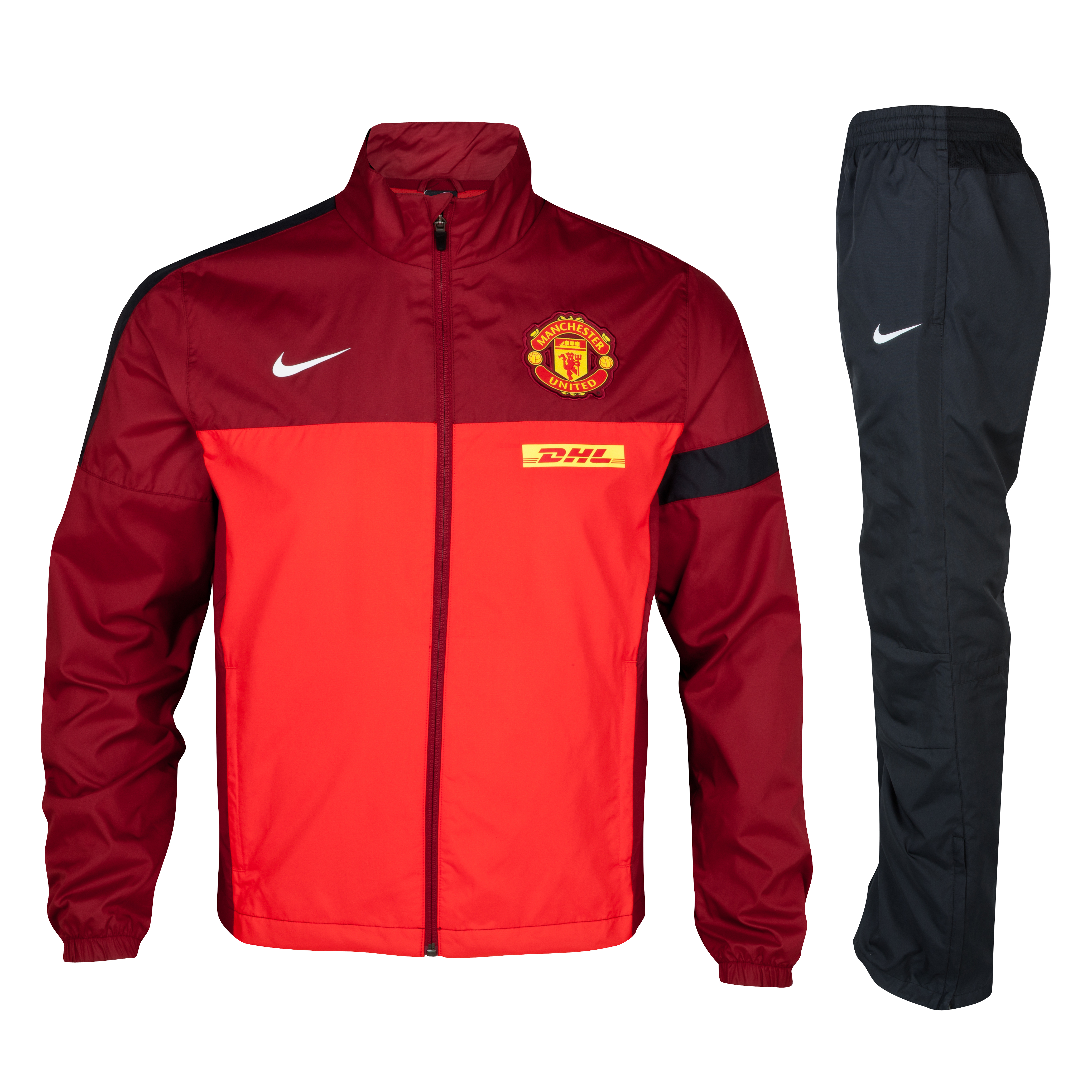 Manchester United Sideline Woven Warm Up Tracksuit - Challenge Red/Team Red/Black/White- Kids