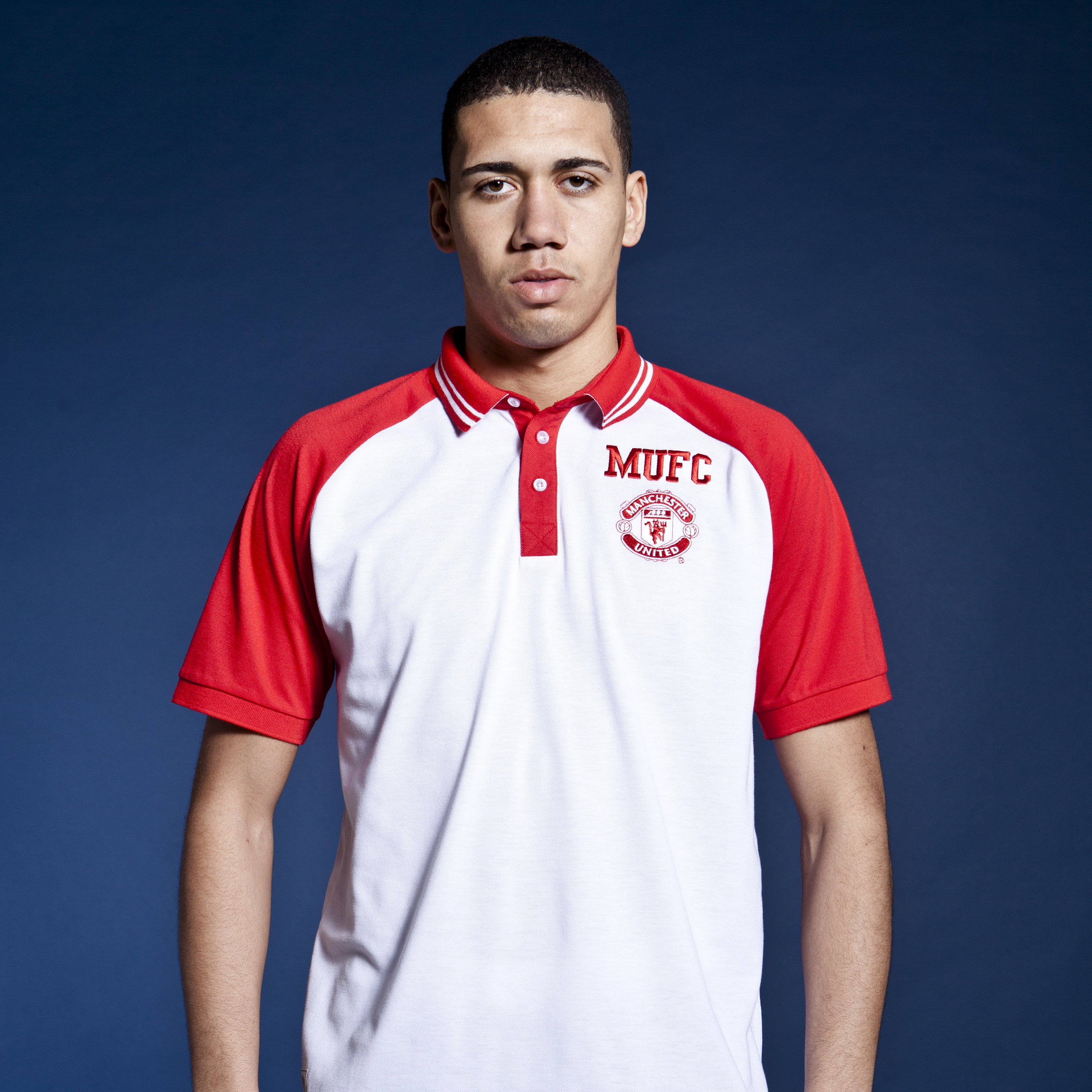 Manchester United Classic Contrast Raglan Polo - White - Mens