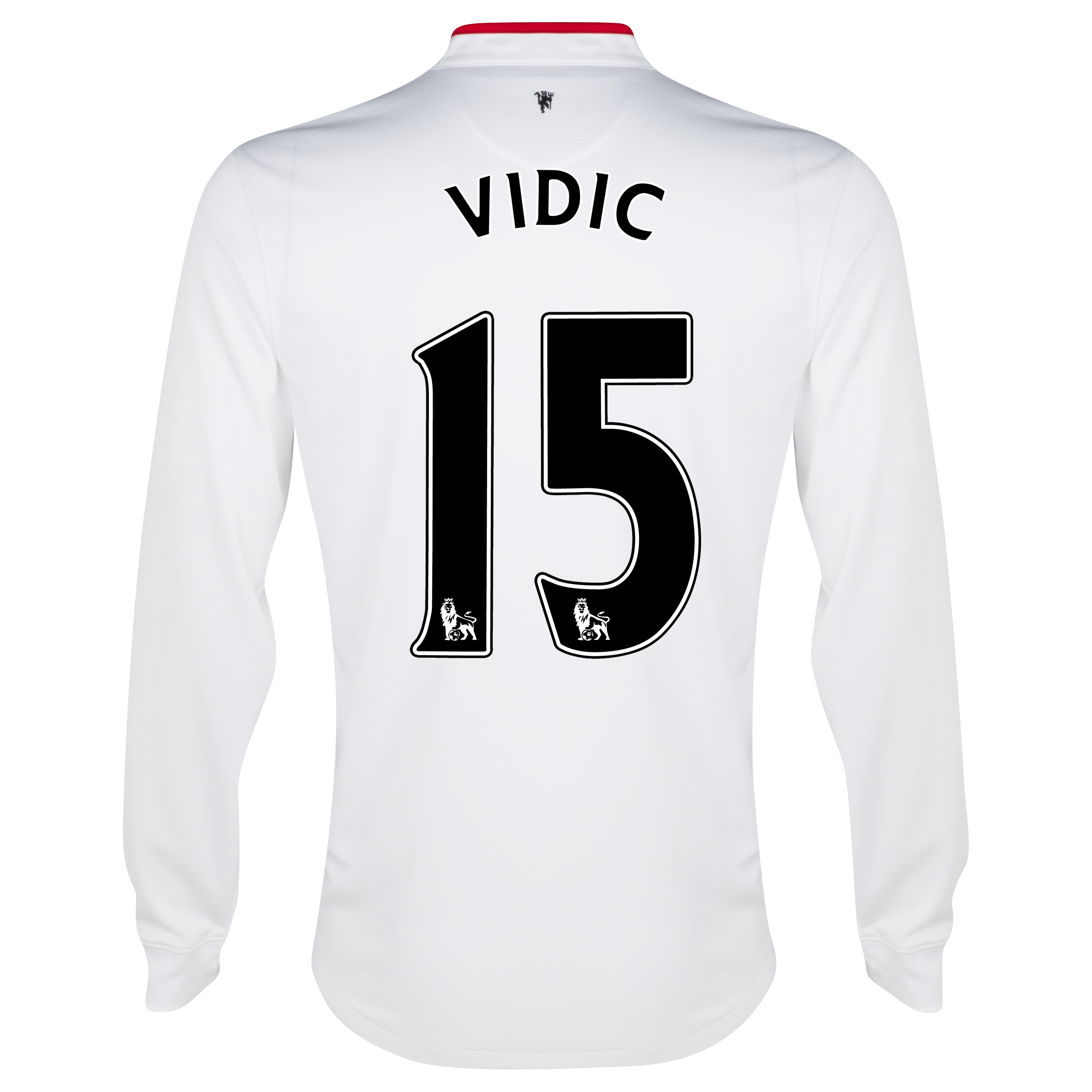 Manchester United Away Shirt 2012/13 - Long Sleeved - Kids with Vidic 15 printing