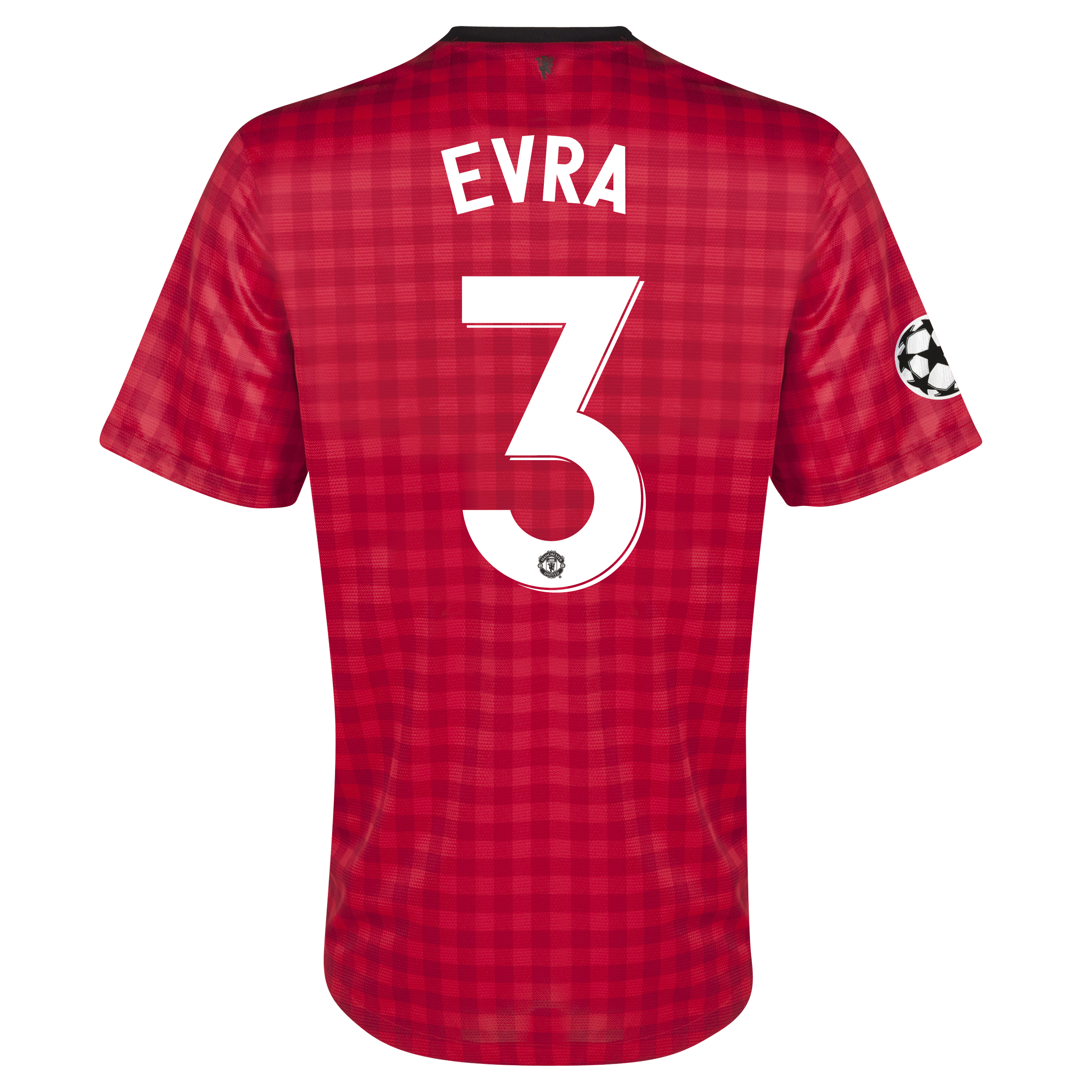 Manchester United UEFA Champions League Home Shirt 2012/13 with Evra 3 printing