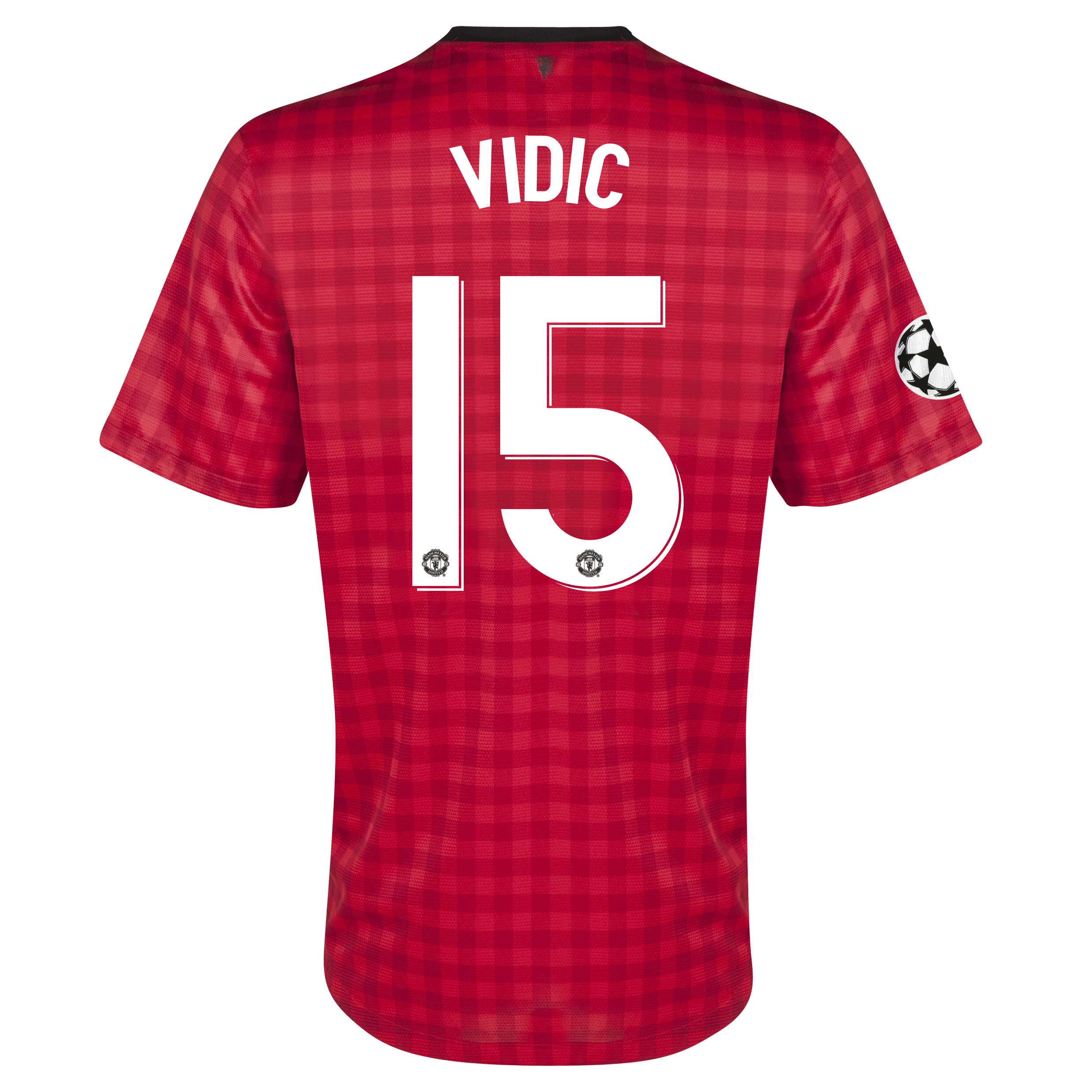 Manchester United UEFA Champions League Home Shirt 2012/13 with Vidic 15 printing
