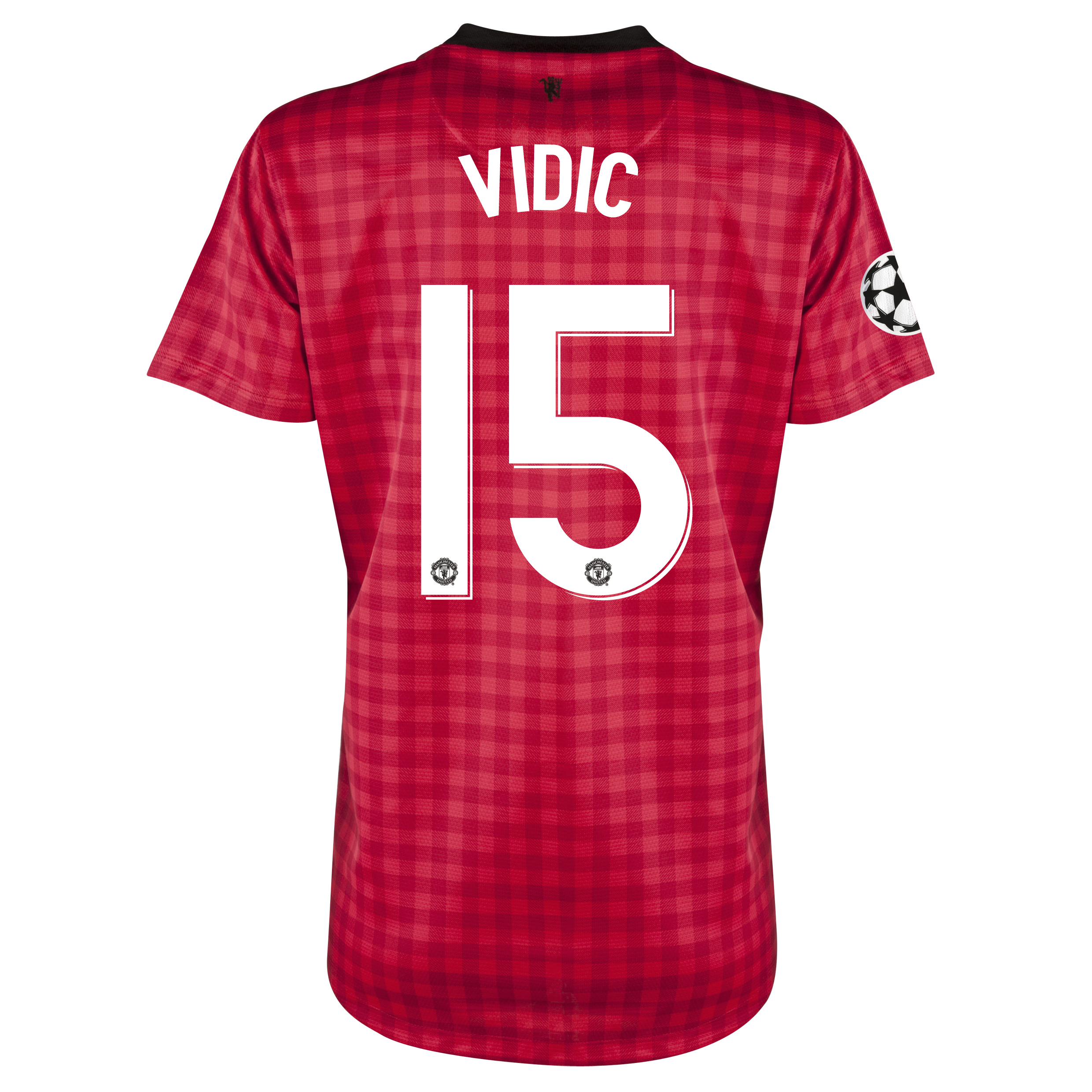Man United UEFA Champions League Home Shirt 2012/13 - Womens with Vidic 15 printing