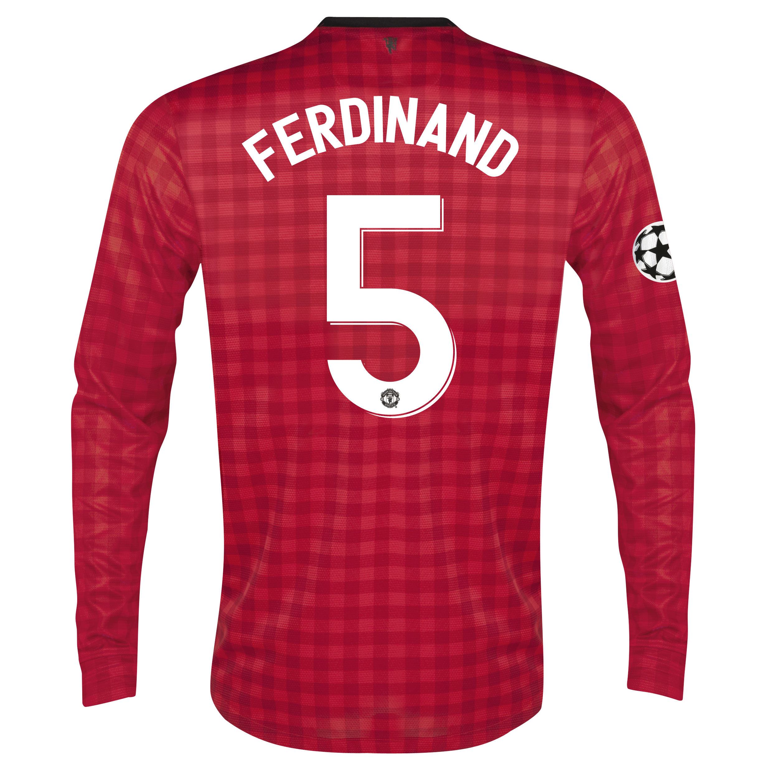 Man United UEFA Champions League Home Shirt 2012/13 - Long Sleeved with Ferdinand 5 printing