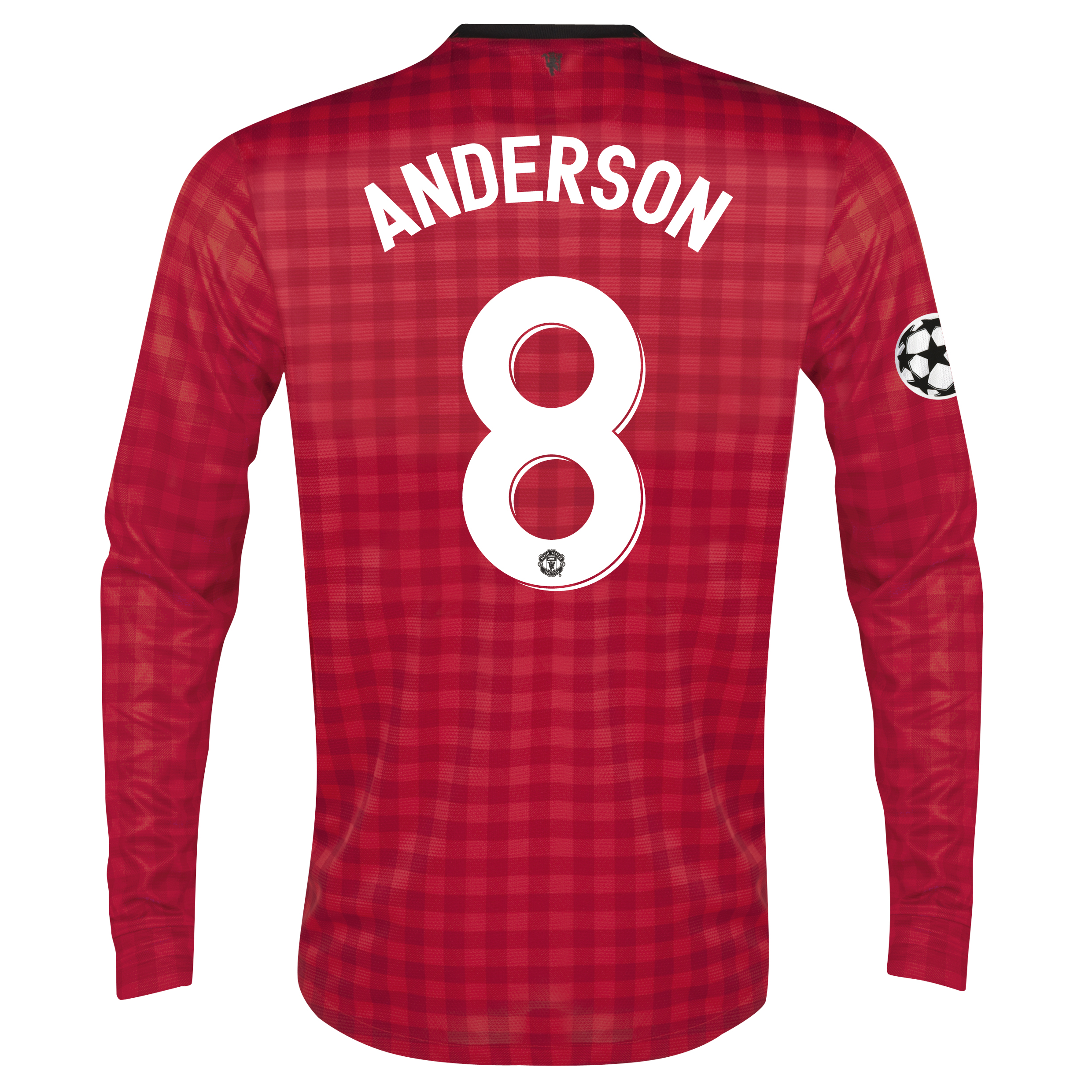 Man United UEFA Champions League Home Shirt 2012/13 - Long Sleeved with Anderson 8 printing
