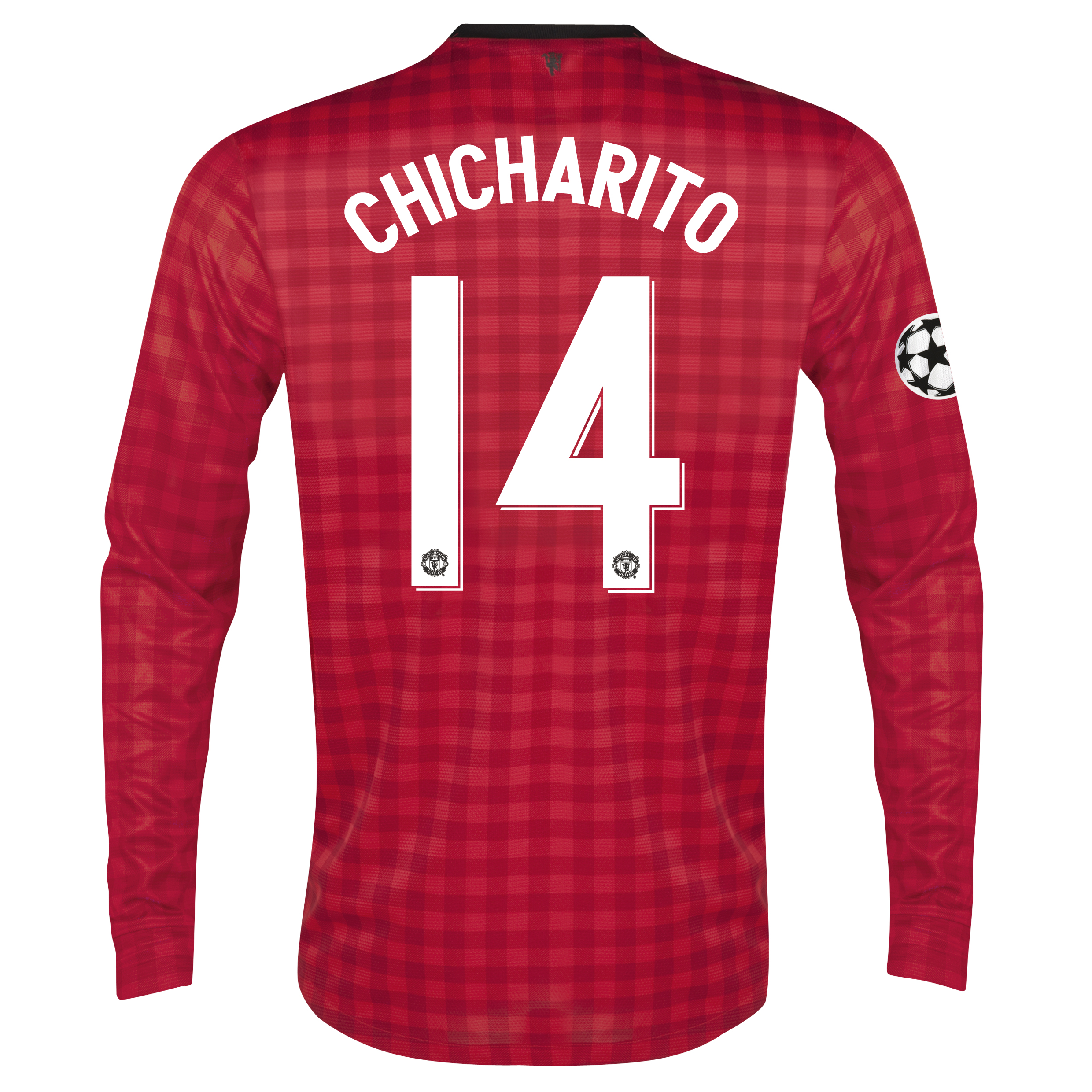 Man United UEFA Champions League Home Shirt 2012/13 - Long Sleeved with Chicharito 14 printing