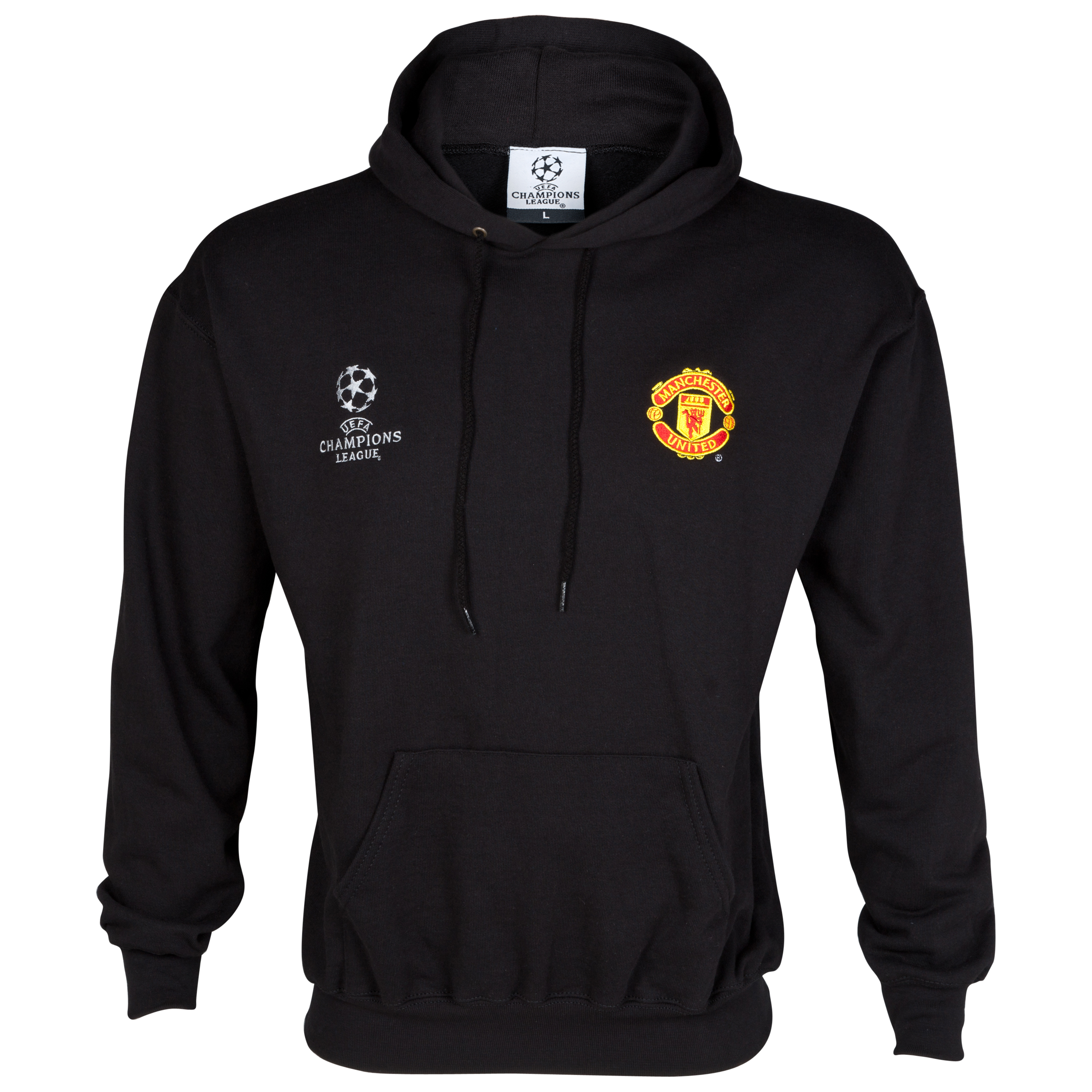 Manchester United UEFA Champions League Embroidered Hoody - Black