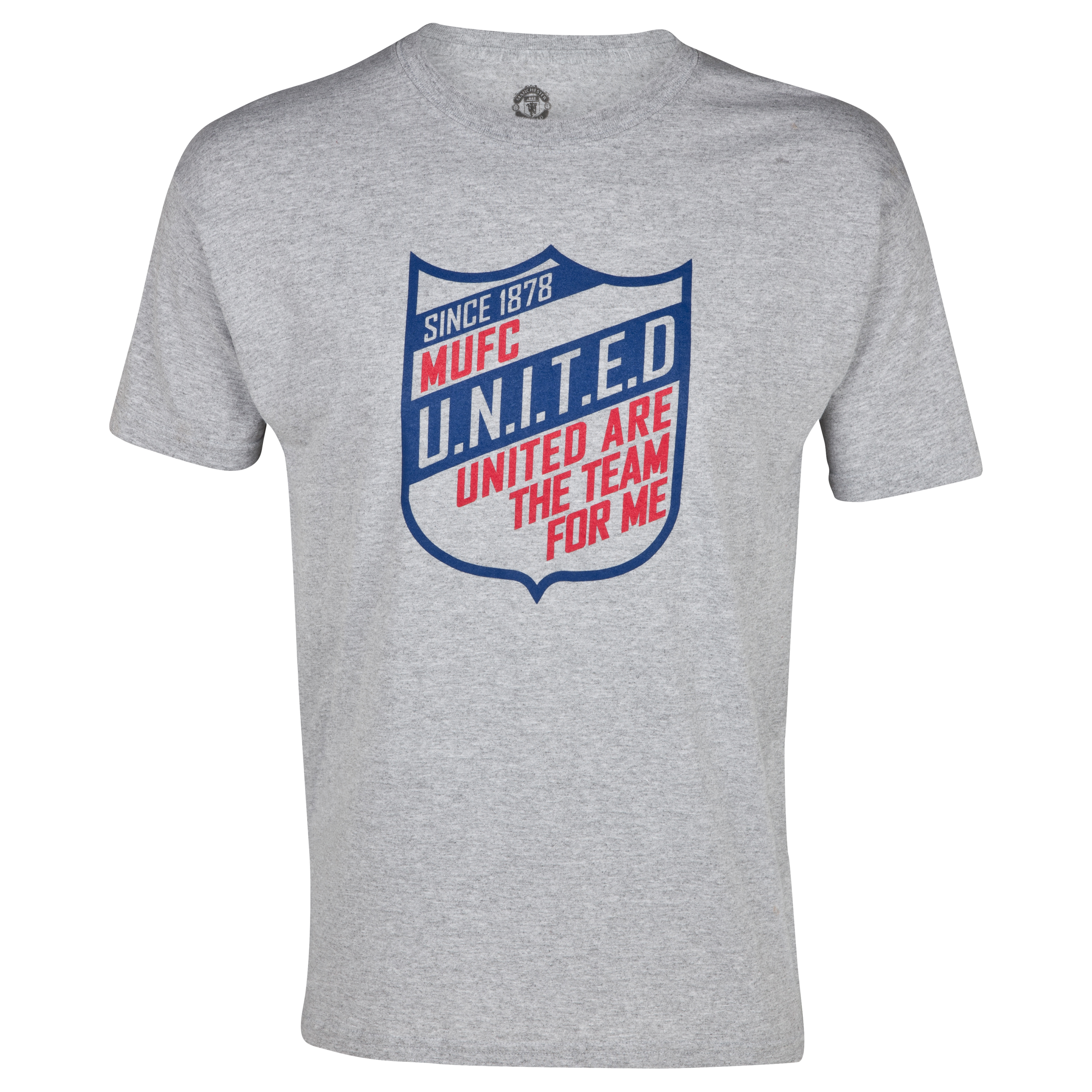Manchester United Shield Graphic T-Shirt - Sports Grey - Older Boys