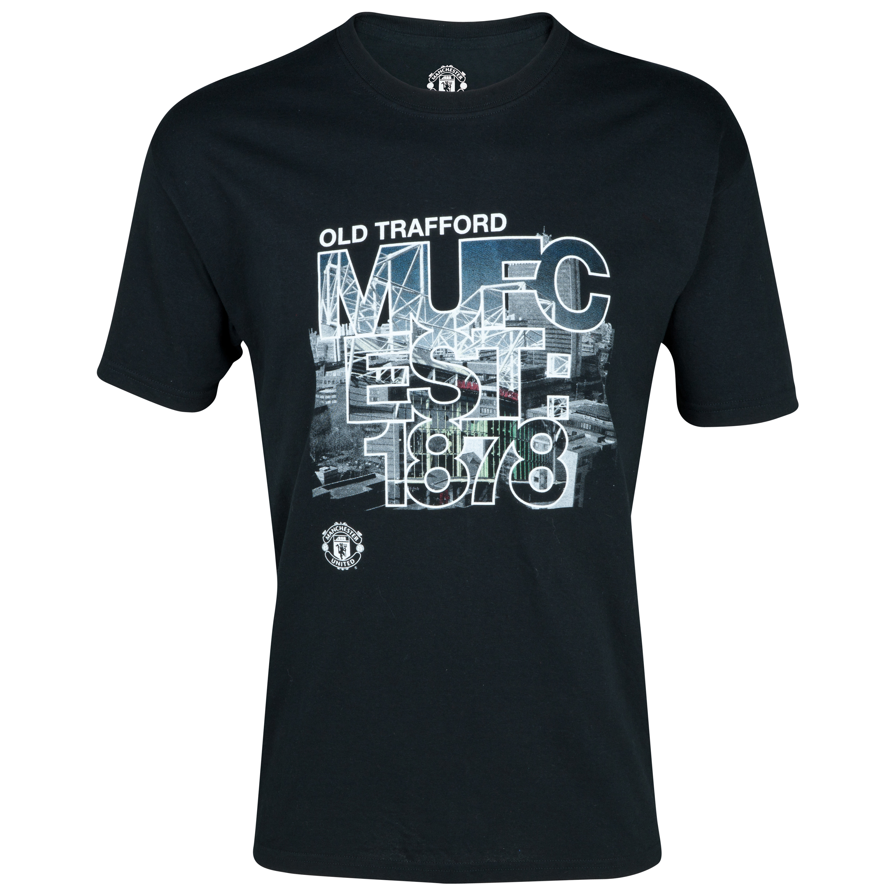 Manchester United City Scape Graphic T-Shirt - Black - Older Boys