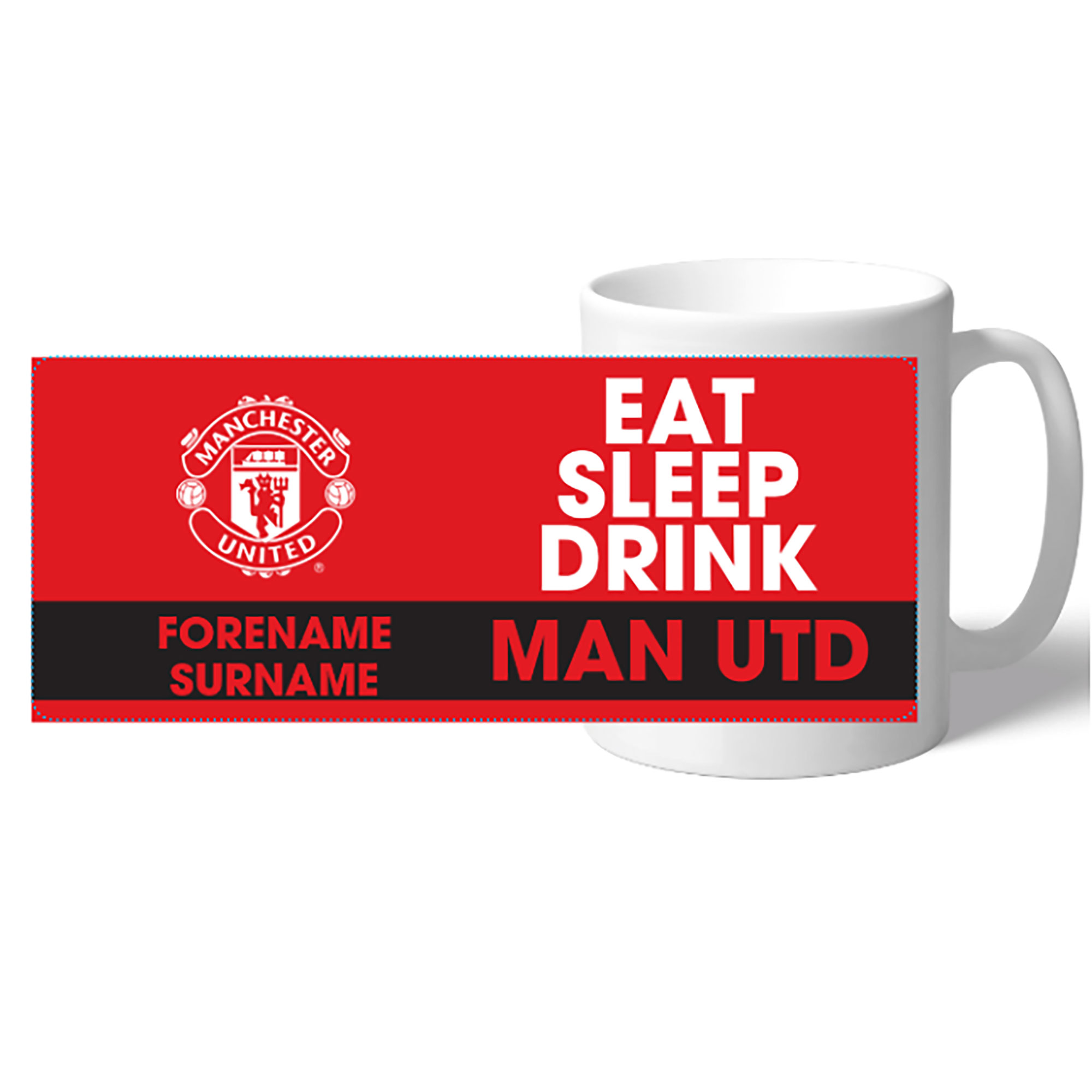 Manchester United Personalised Eat Sleep Drink Manchester United Mug