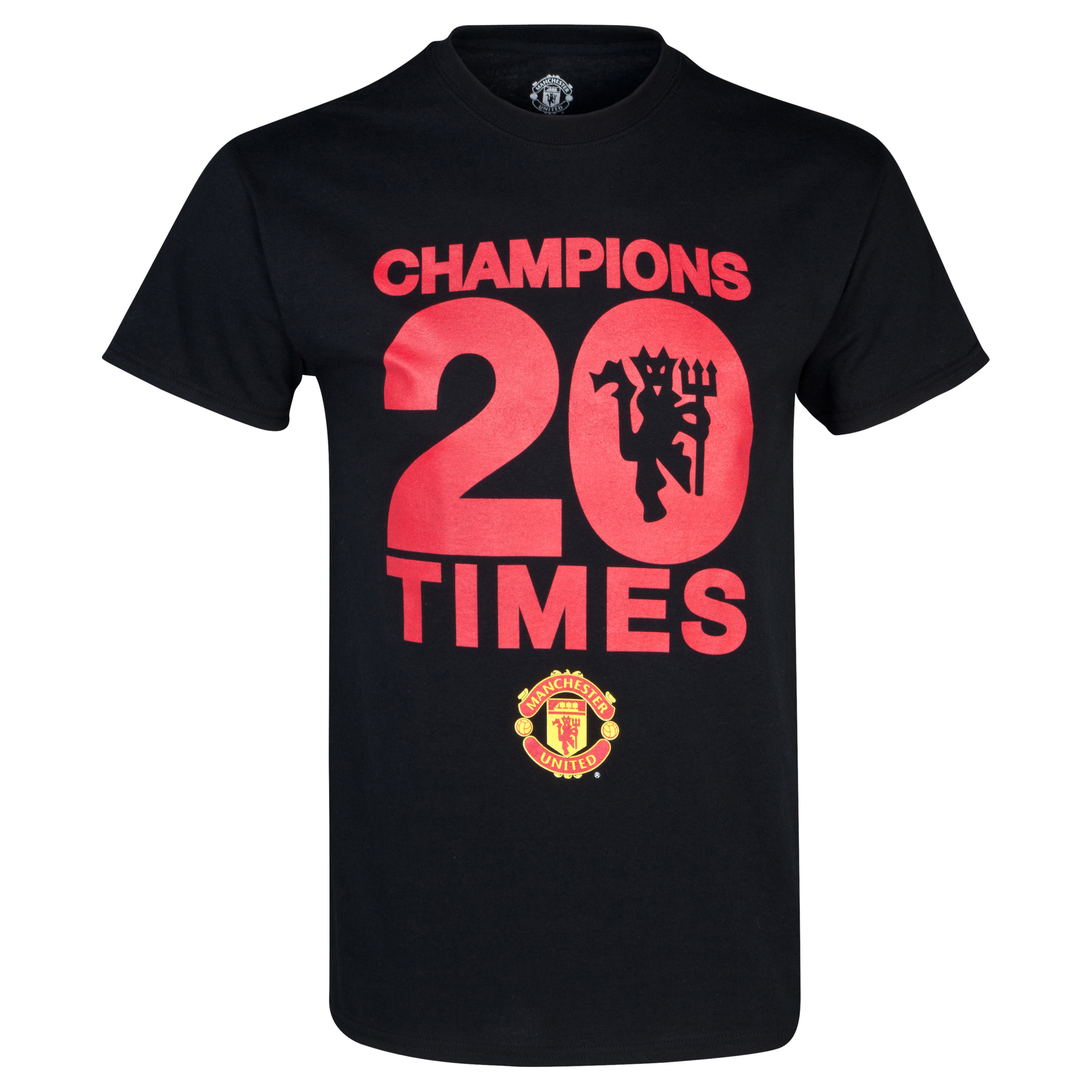 Manchester United 20 Times League Champions T-Shirt - Mens Black