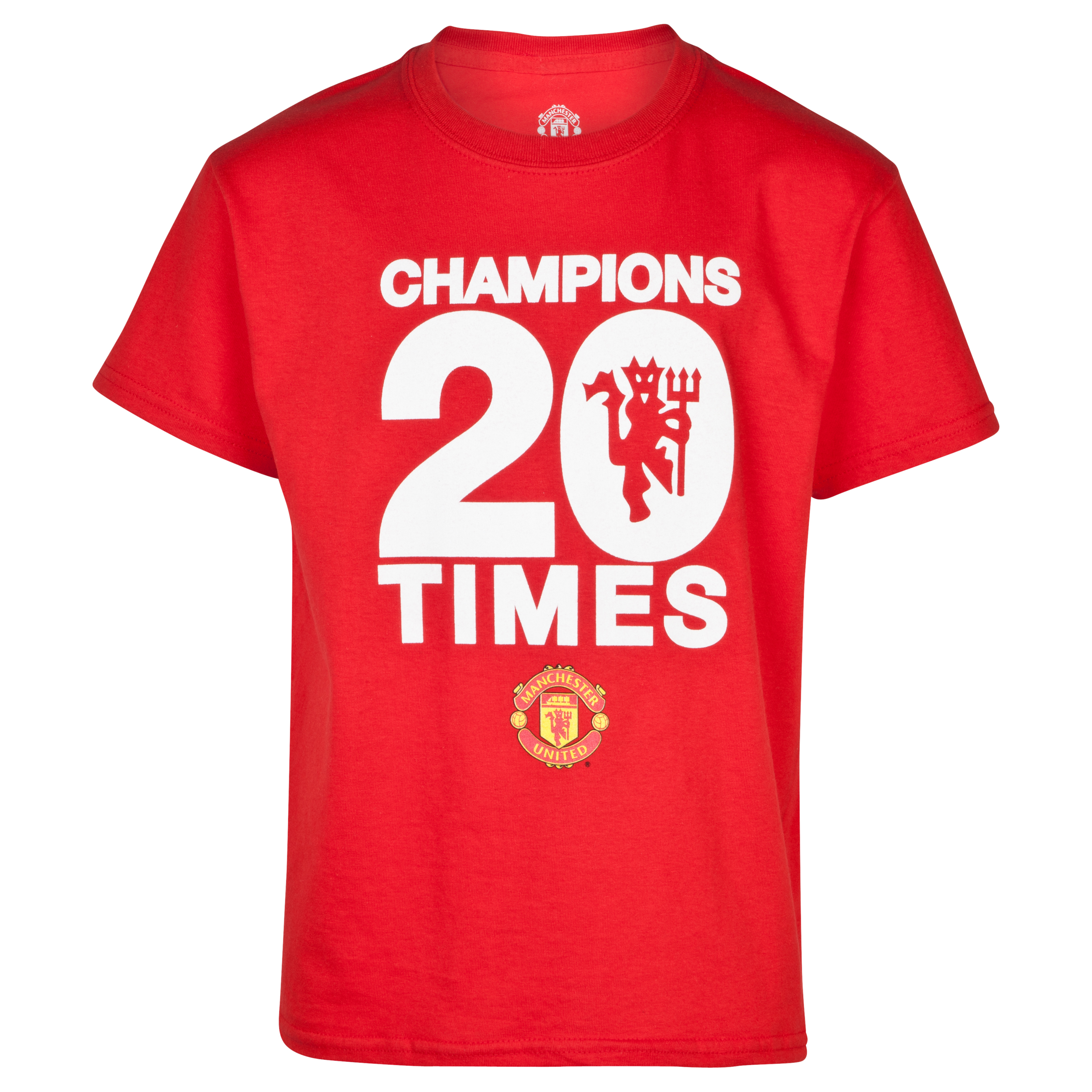 Manchester United 20 Times League Champions T-Shirt - Kids Red
