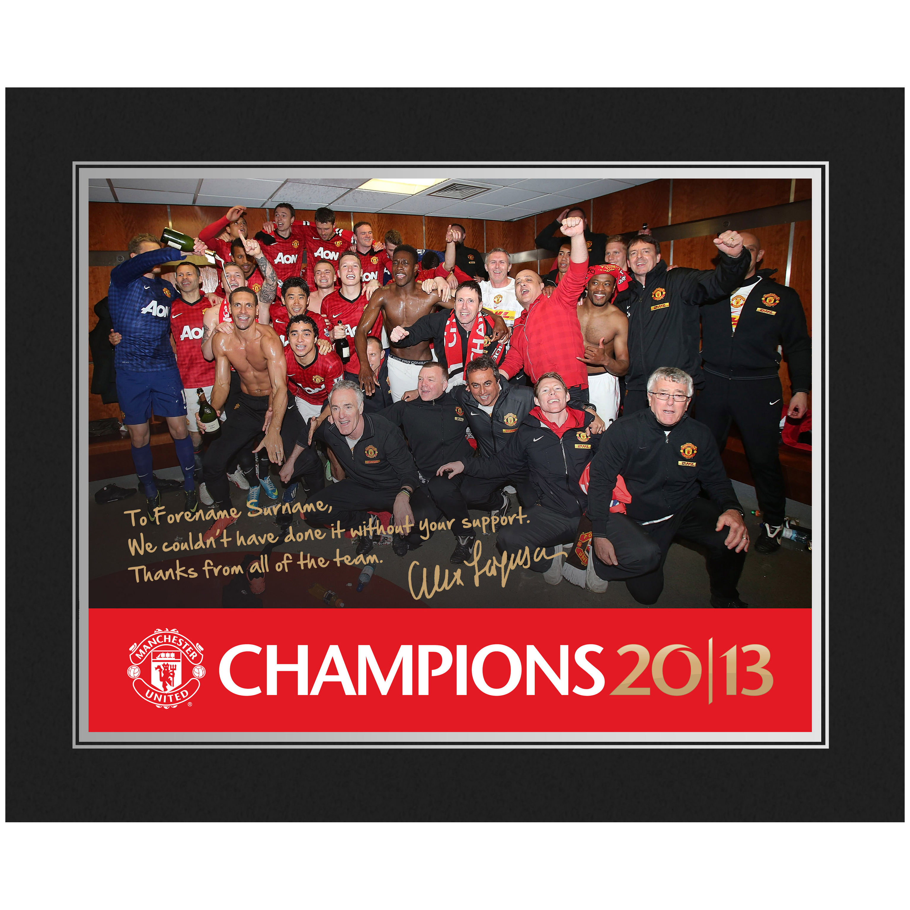 Manchester United Personalised Champions 2013 Photo in Presentation Folder
