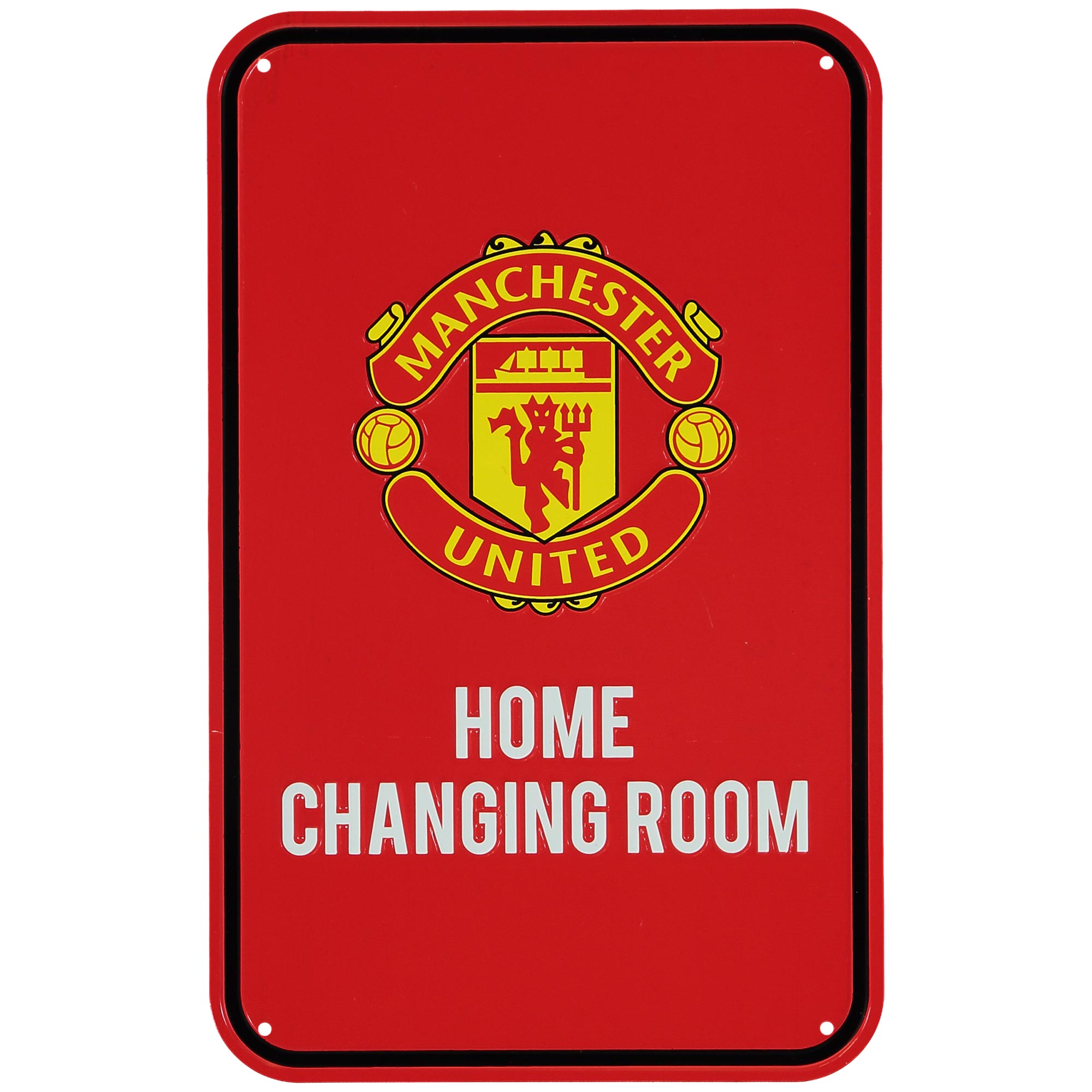 Plaque du vestiaire de l'équipe à domicile Manchester United
