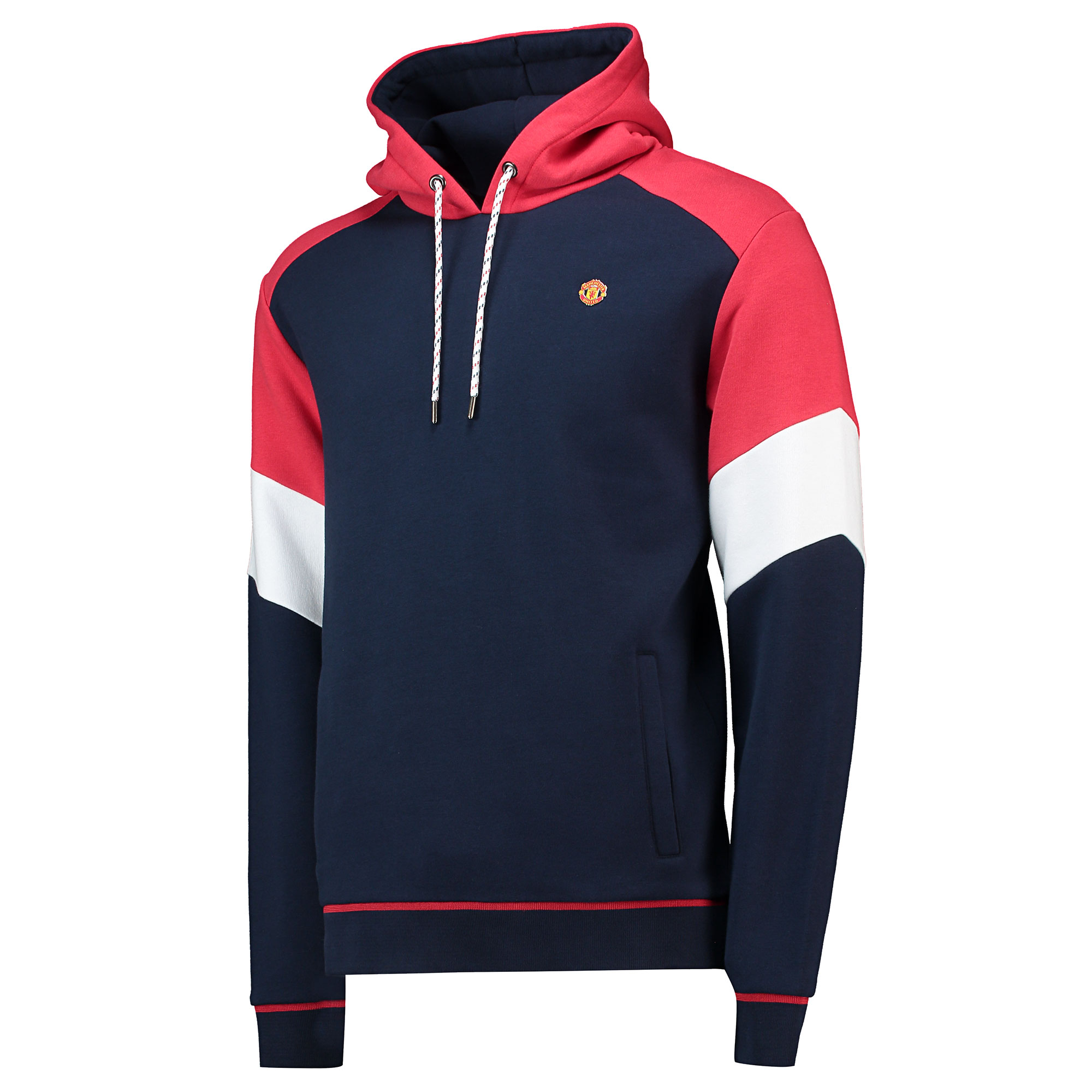 Sweat à capuche Manchester United Retro Sports Colourblock - Marine/Rouge - Hommes