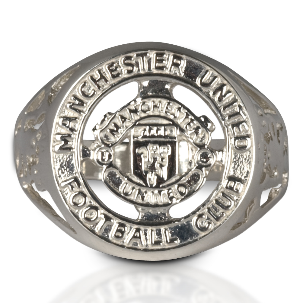 Manchester United Large Round Cut Out Ring Sterling Silver