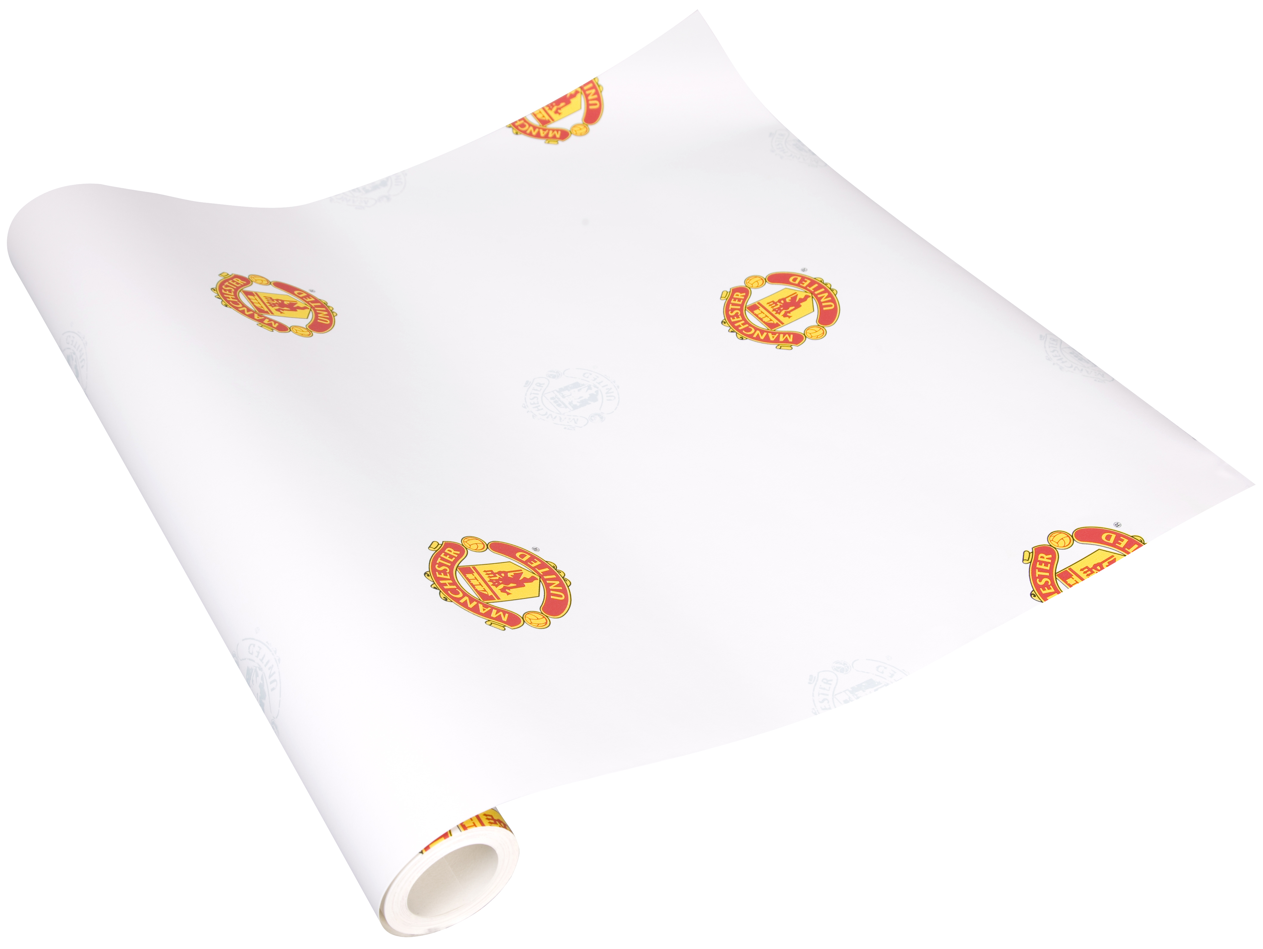 Manchester United Crest Wallpaper Top - White.