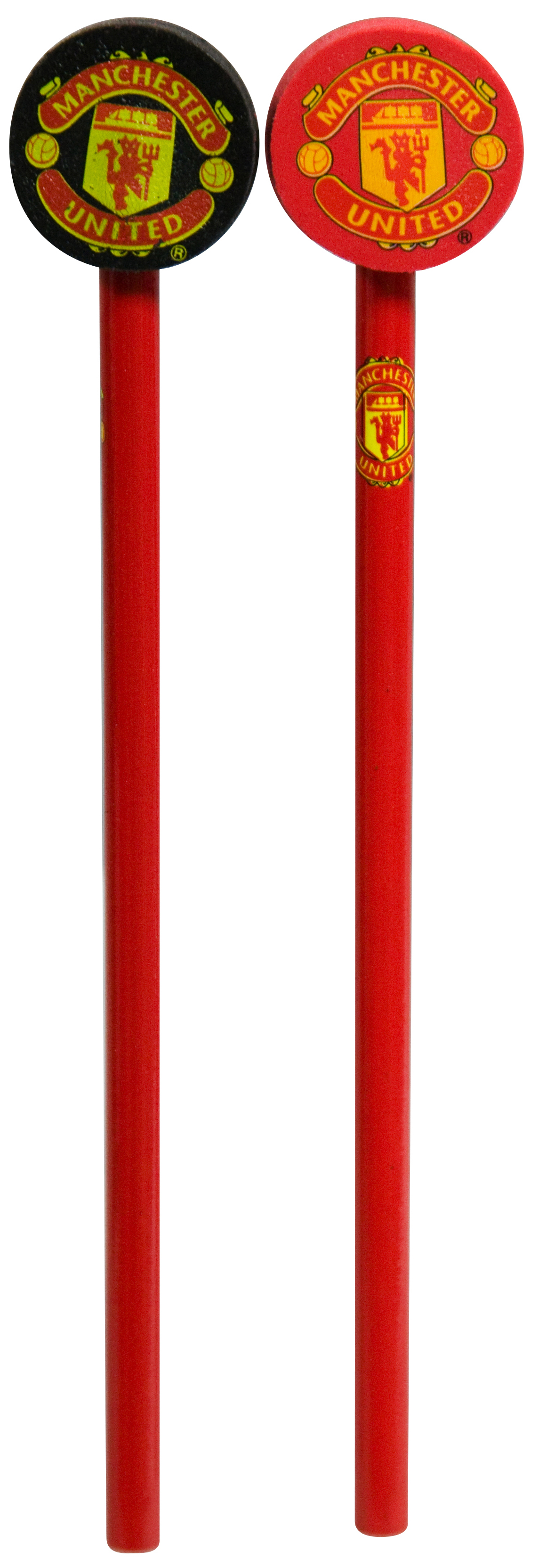 Manchester United 2 Pack of Pencils with Toppers