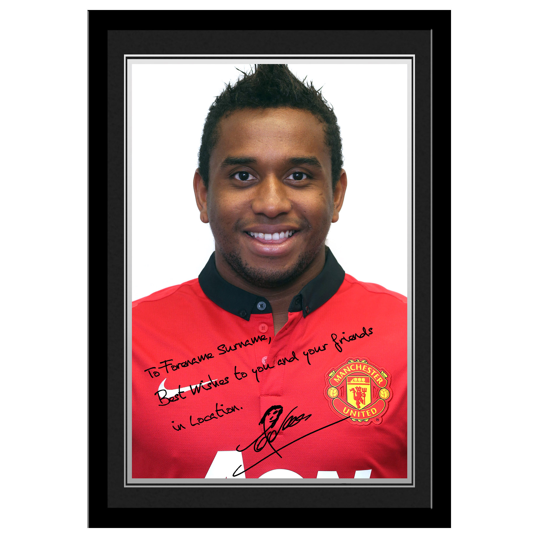 Manchester United Personalised Signature Photo Framed - Anderson