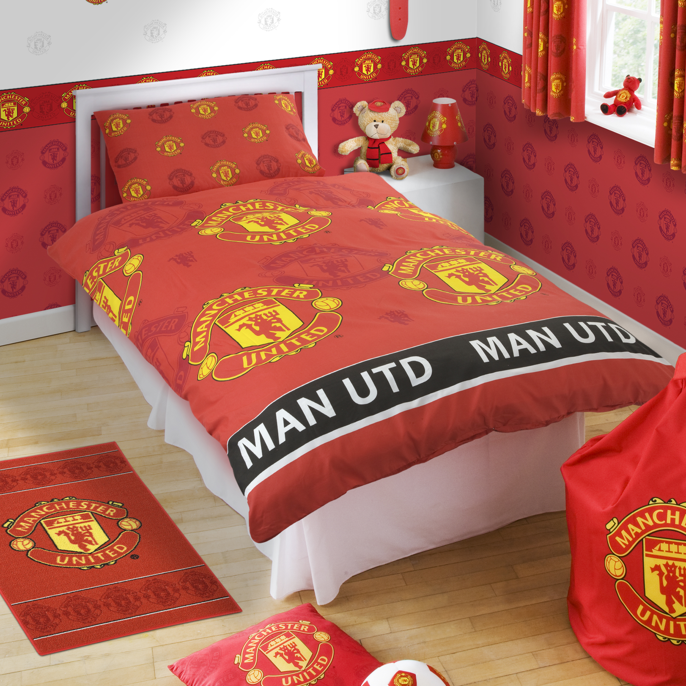 Manchester United Crest~Devil Rotary Design Duvet Single