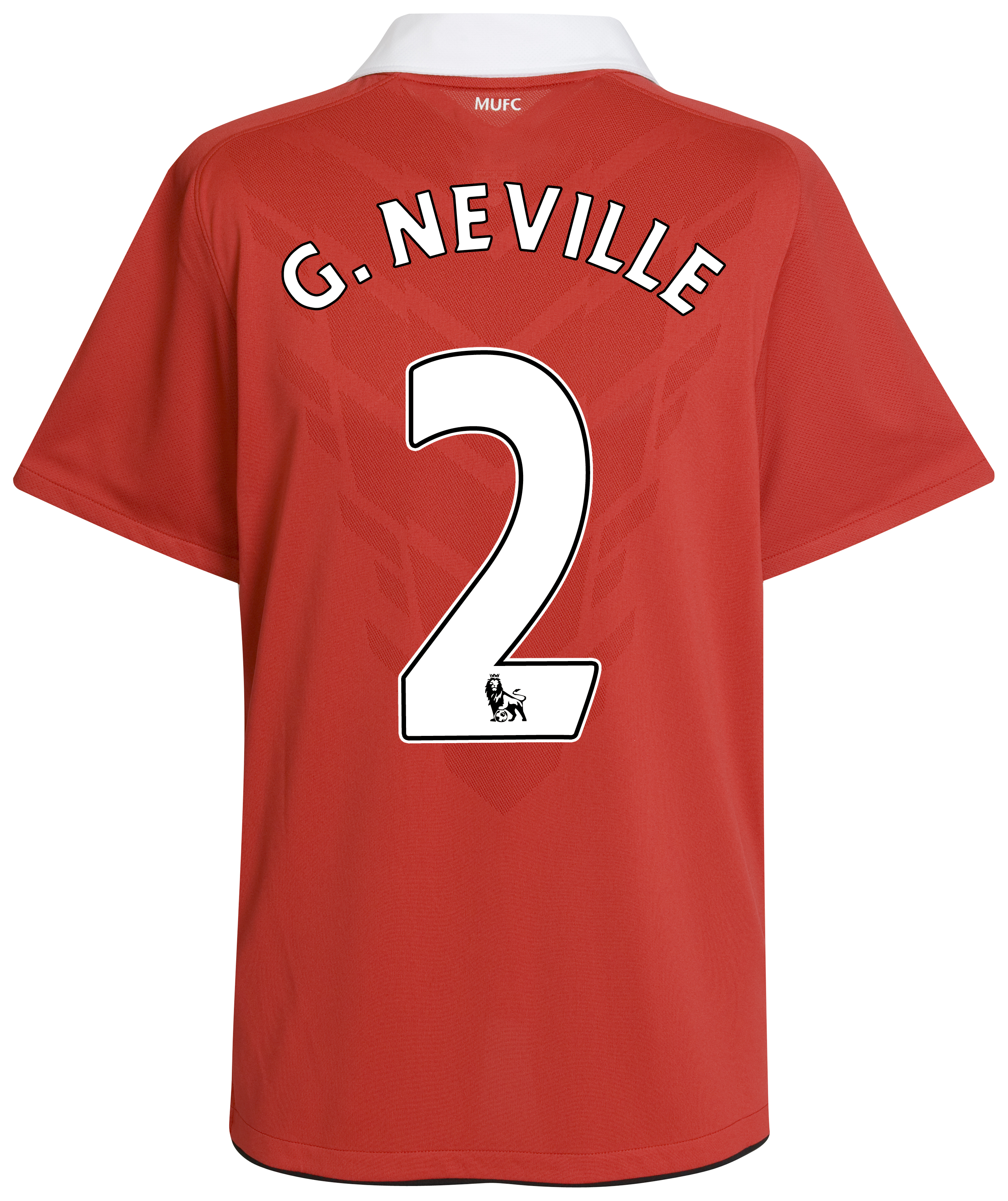 Manchester United Home Shirt 2010/11 with G.Neville 2 Printing 