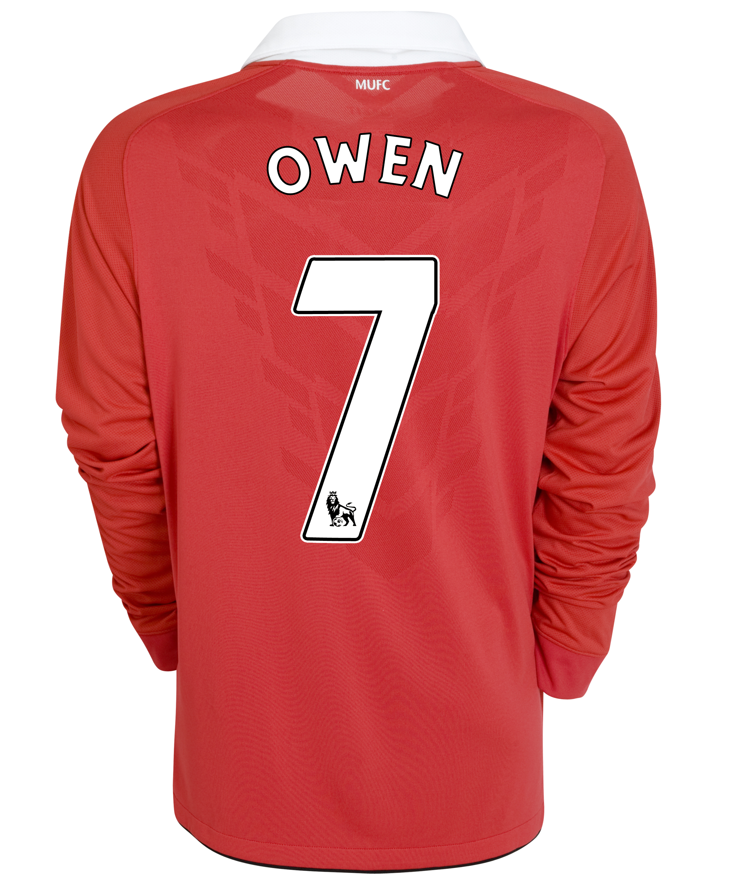 Manchester United Home Shirt 2010 11 with Owen 7 Printing Long Sleeved Kids