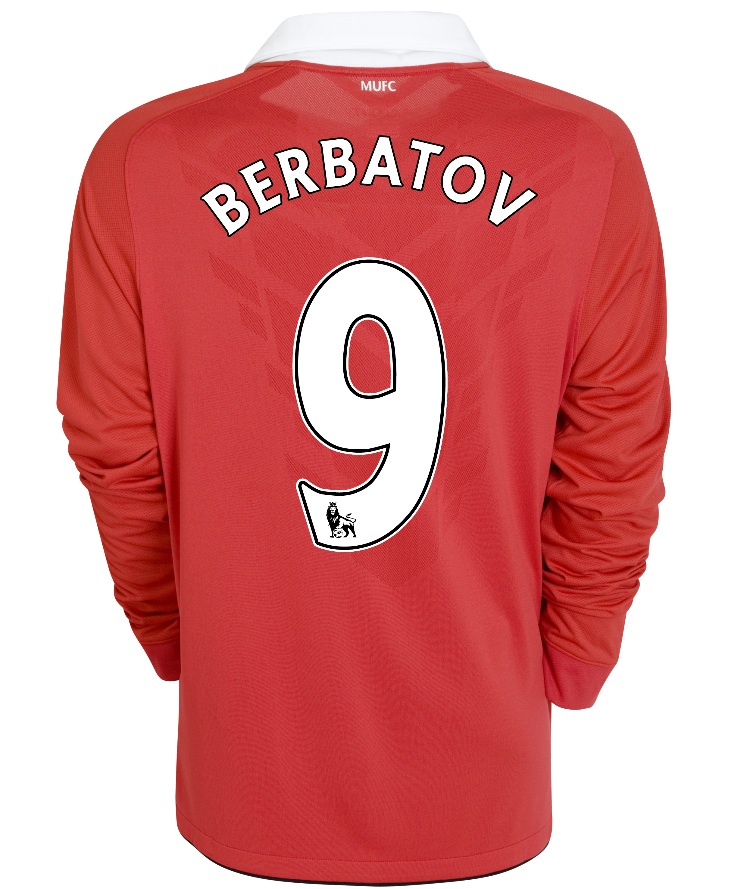 Manchester United Home Shirt 2010-11 with Berbatov 9 Printing - Long Sleeved - Kids