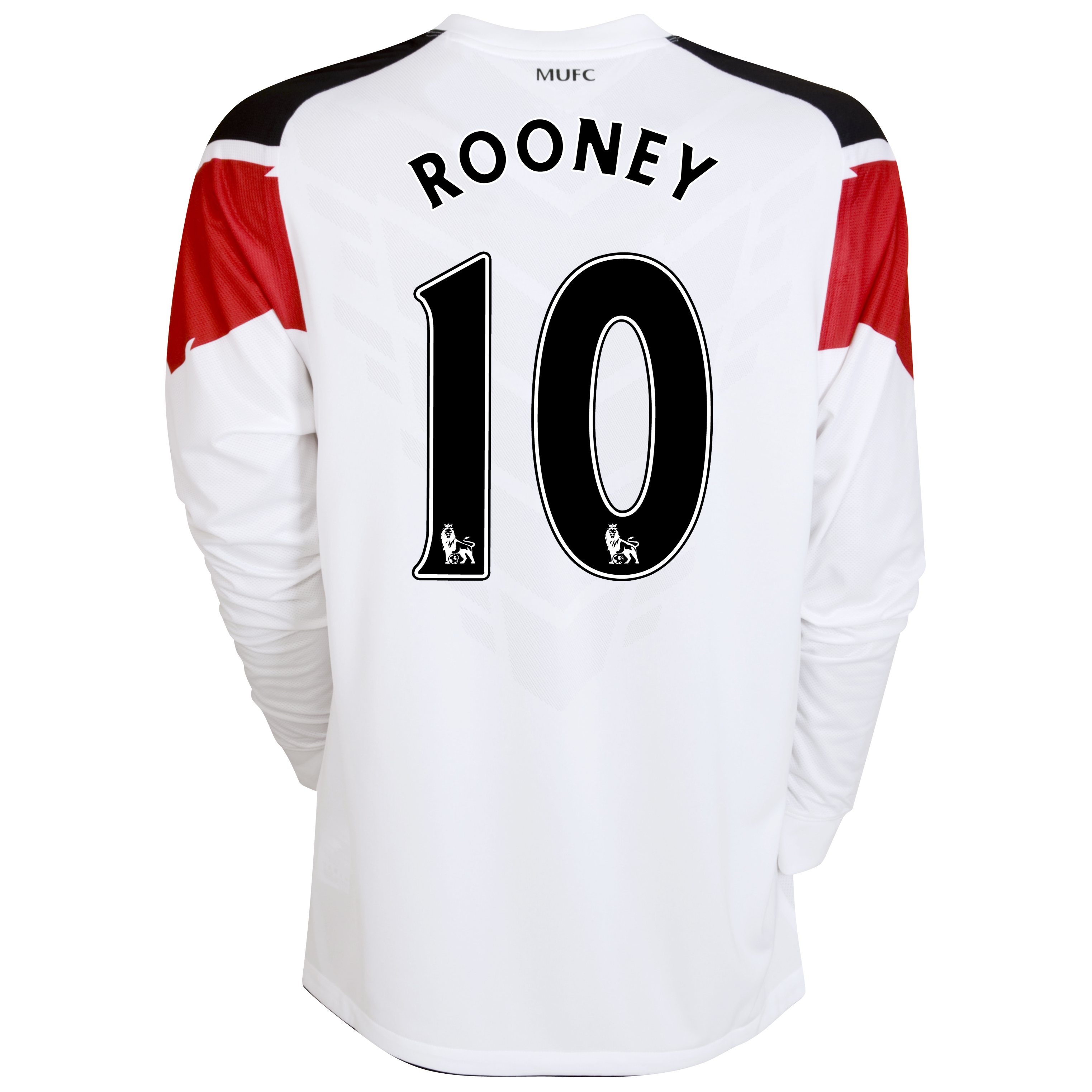 Manchester United Away Shirt 2010/11 with Rooney 10 Printing - Long Sleeved