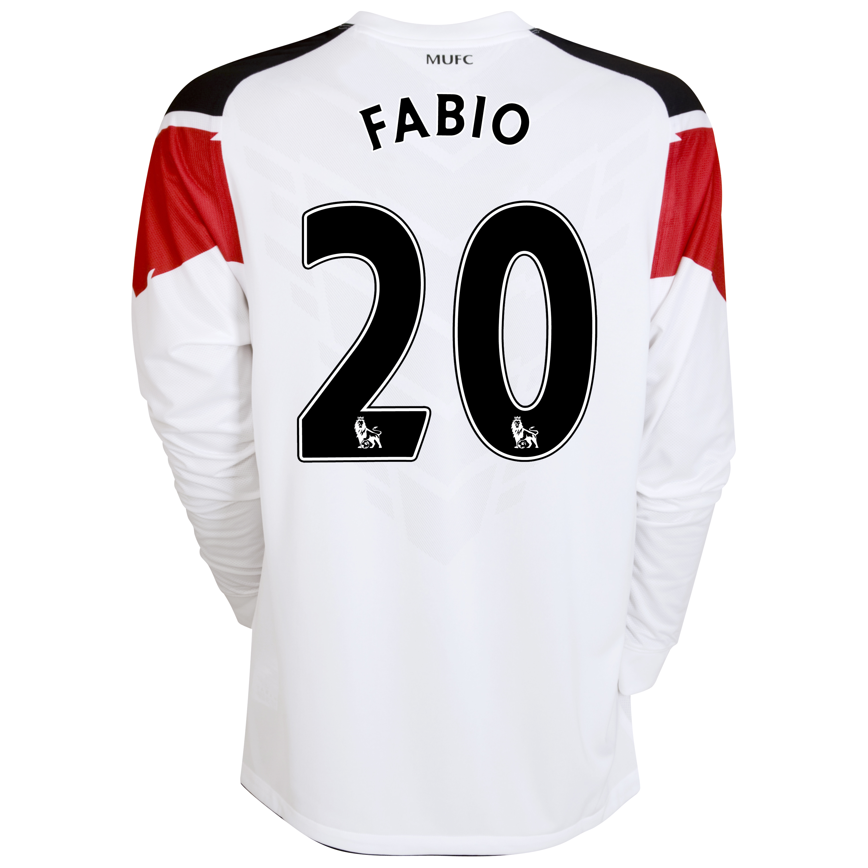 Manchester United Away Shirt 2010-11 with Fabio 20 printing - Long Sleeved - Kids