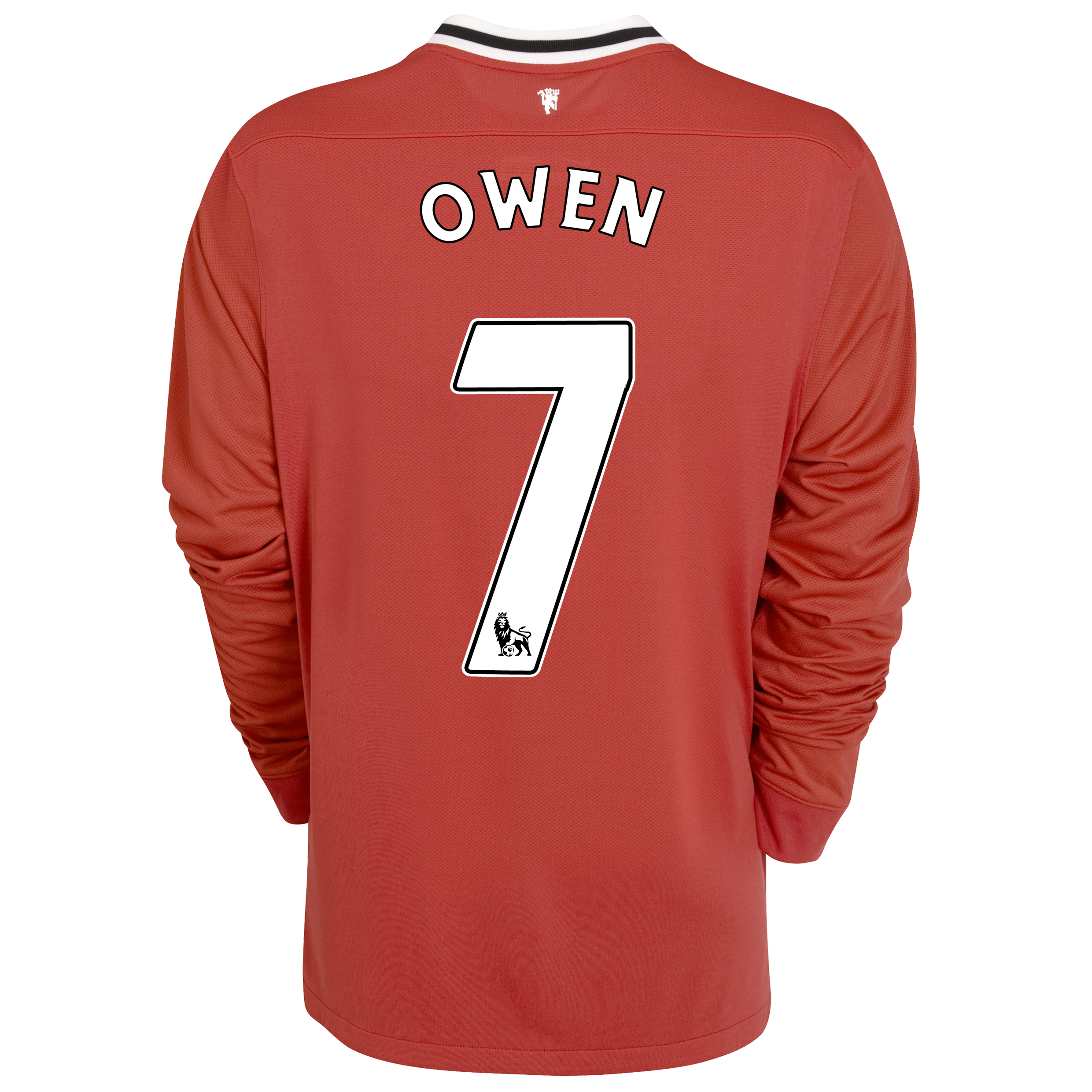 Manchester United Home Shirt 2011/12 - Long Sleeved with Owen 7 printing.