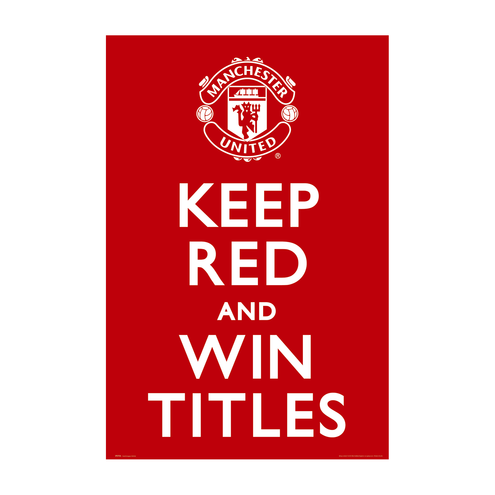 Manchester United Keep Red Poster - 61 x 92cm