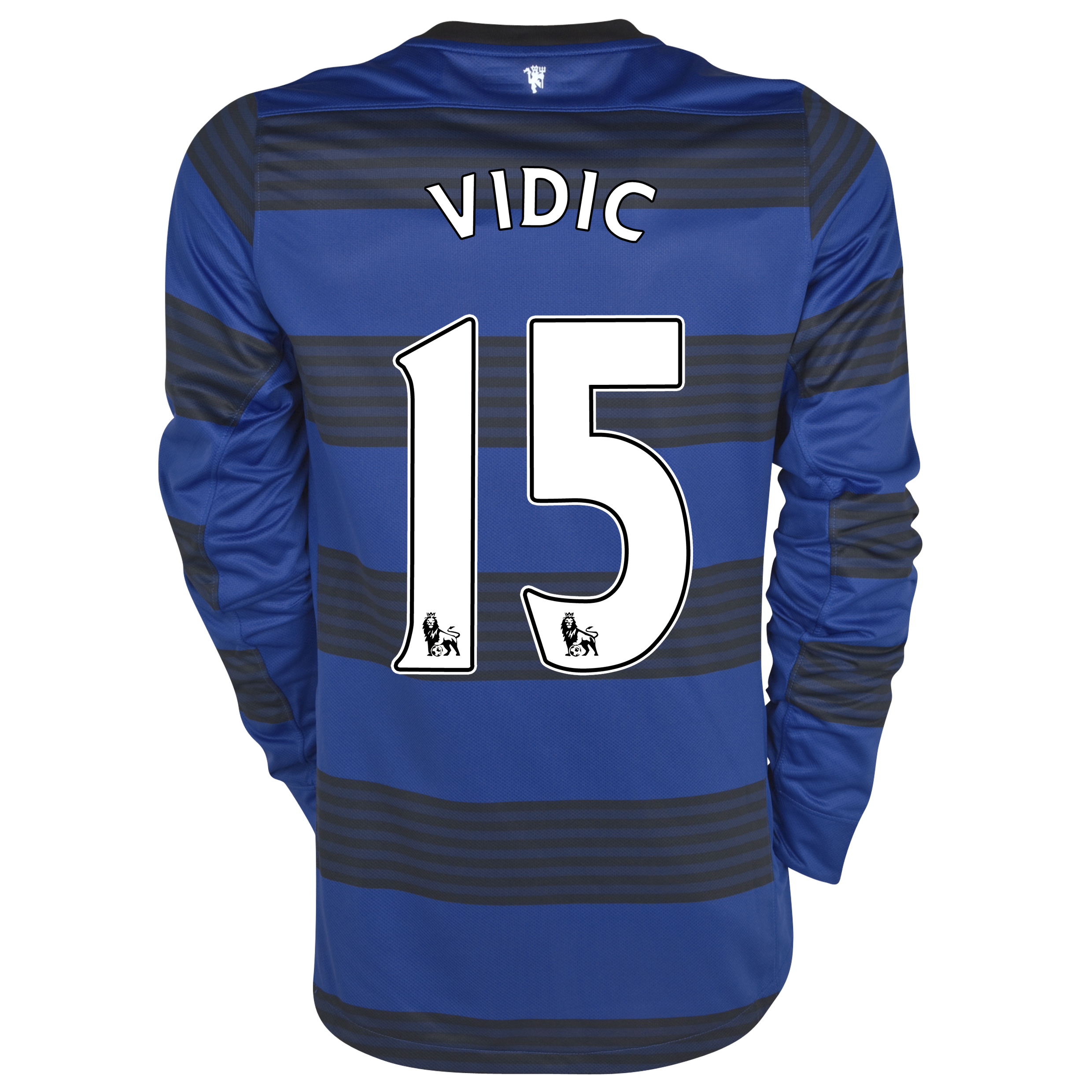 Manchester United Away Shirt 2011/12 - Long Sleeved - Kids with Vidic 15 printing